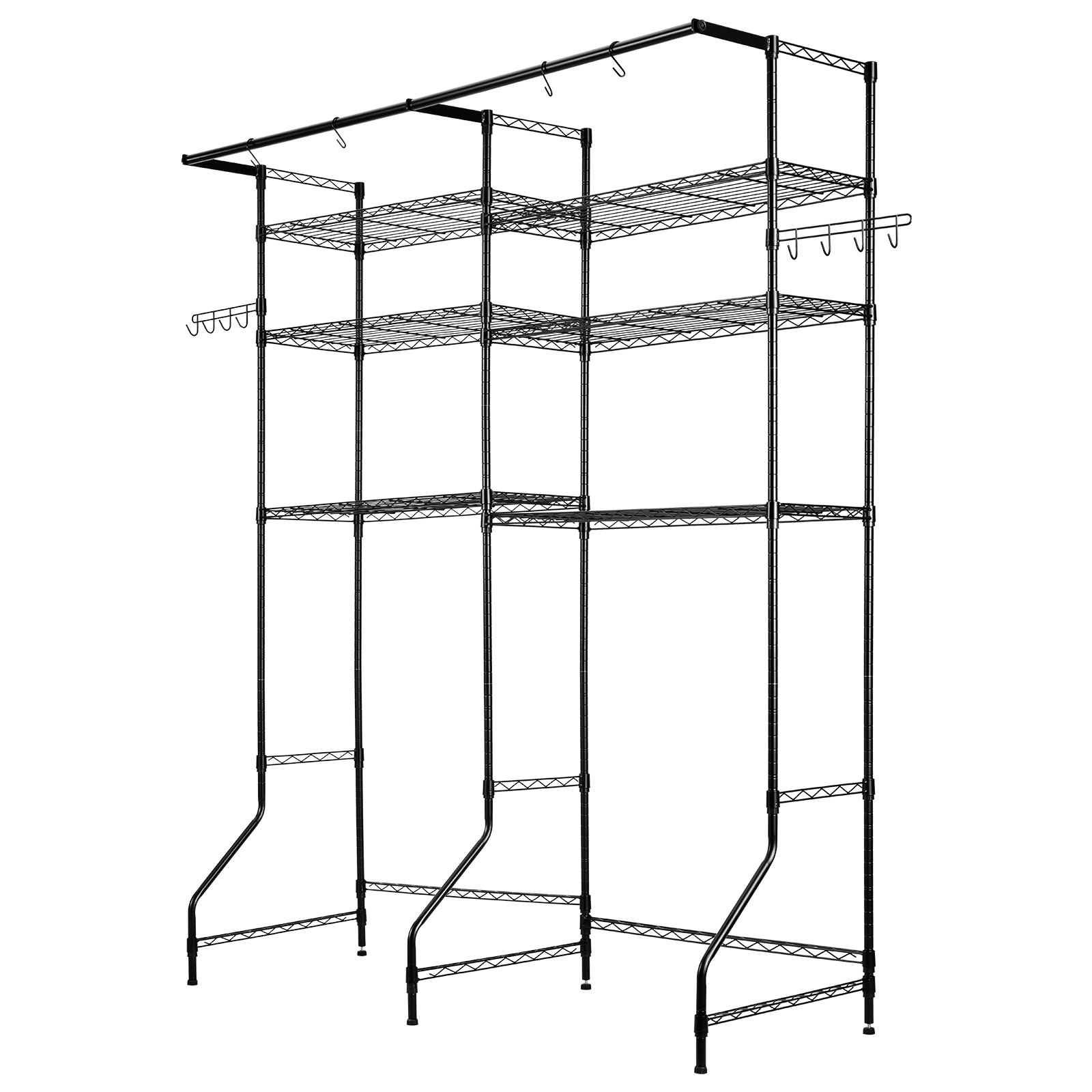 Over Washer and Dryer Storage Shelves, Black
