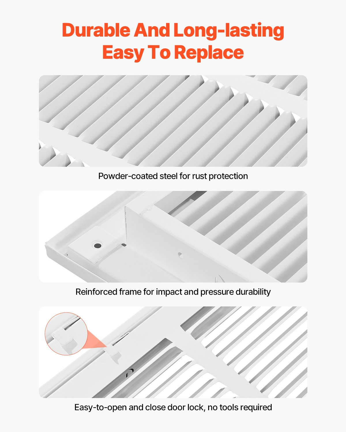 Return Air Filter Grille Fits W20 x H20 In Duct Opening Air Grille with Filter - Picture 4 of 12
