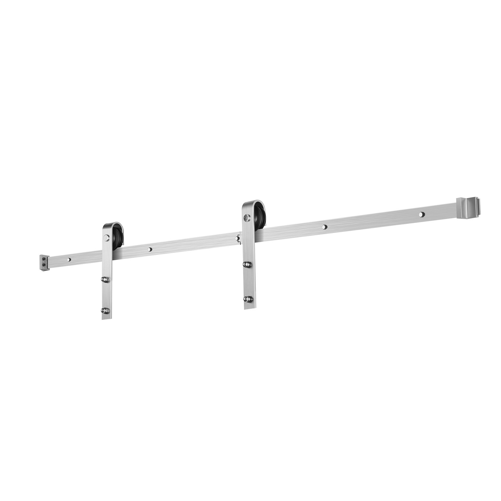 5FT Sliding Barn Door Hardware Kit for Single Sliding Barn Door Silver