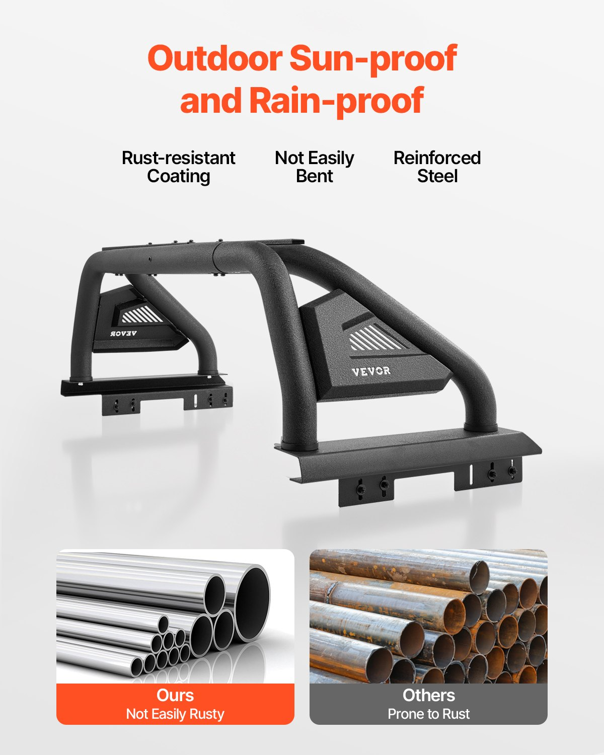 Truck Bed Roll Bar Universal Chase Rack with Light for Mid-Size Pickup - Picture 4 of 12