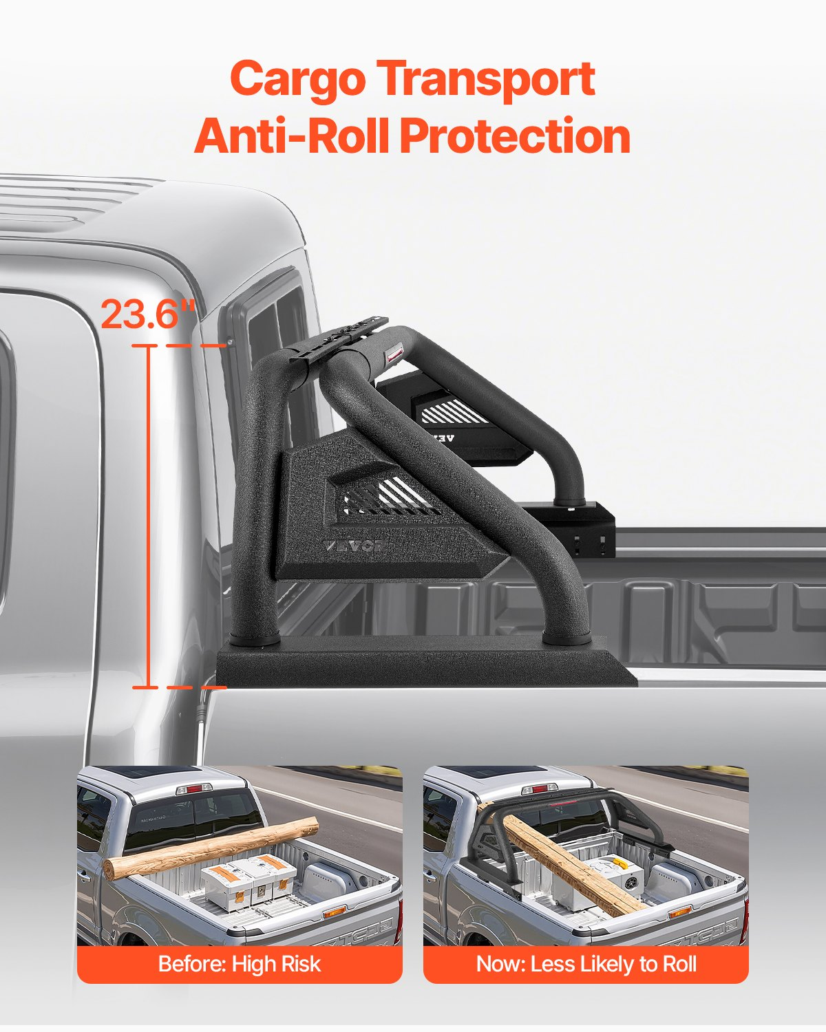 Truck Bed Roll Bar Universal Chase Rack with Light for Mid-Size Pickup - Picture 5 of 12