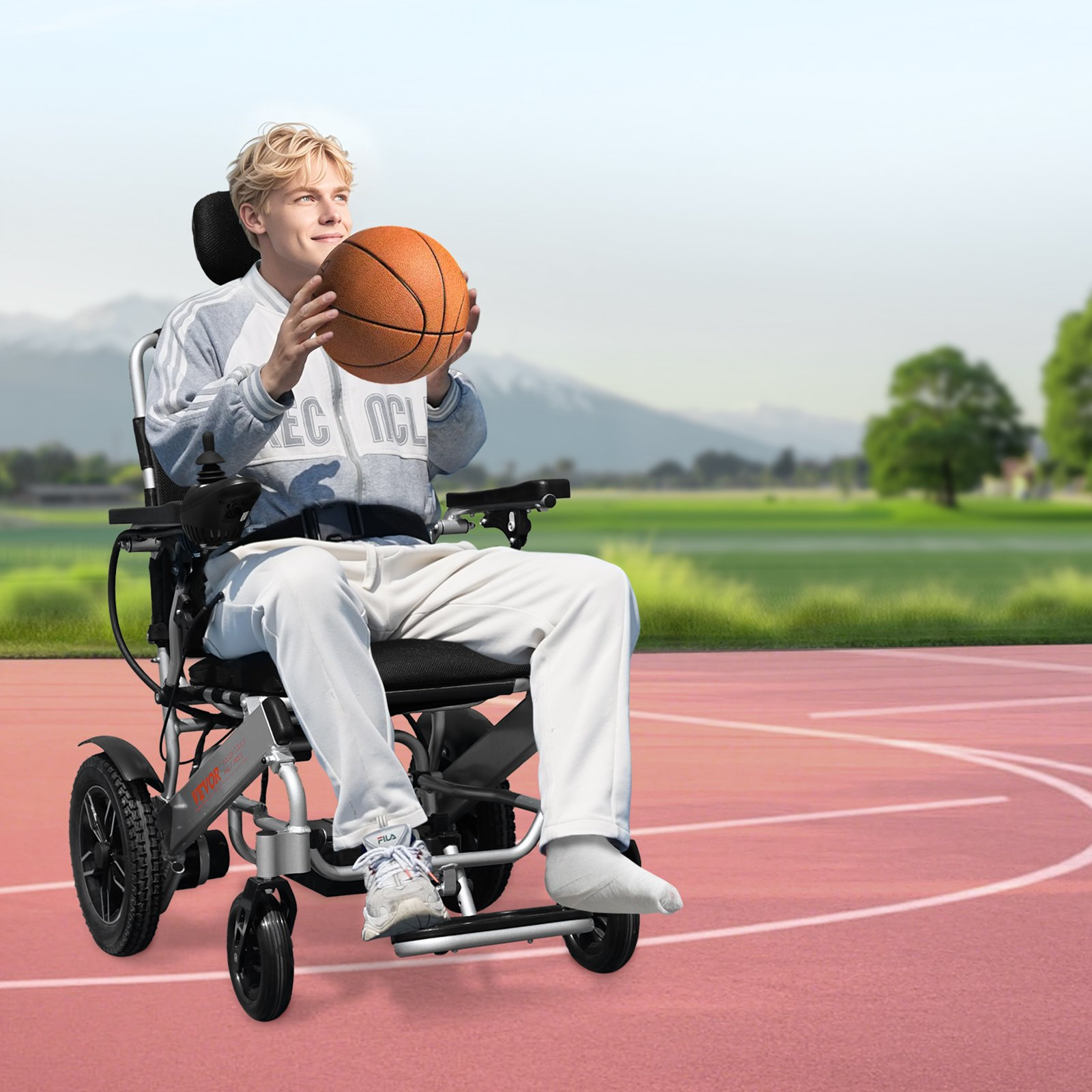 Electric Wheelchair 300lbs Adjustable Backrest Foldable 13 Mile - Picture 8 of 10