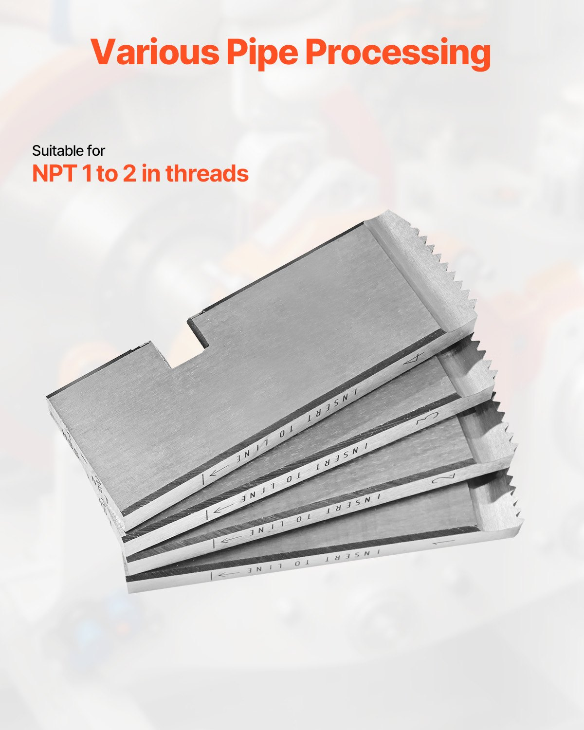 Threading Machine Dies, 1"-2" NPT Pipe Dies(4 Packs), 842