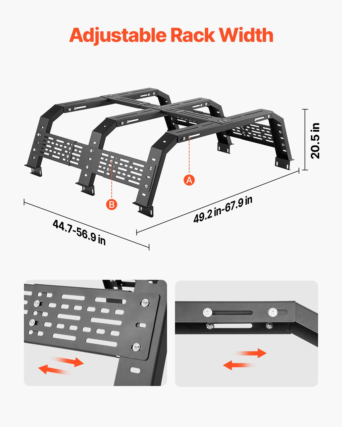Overland Truck Bed Rack 900 lbs Static Capacity Fit Tacoma