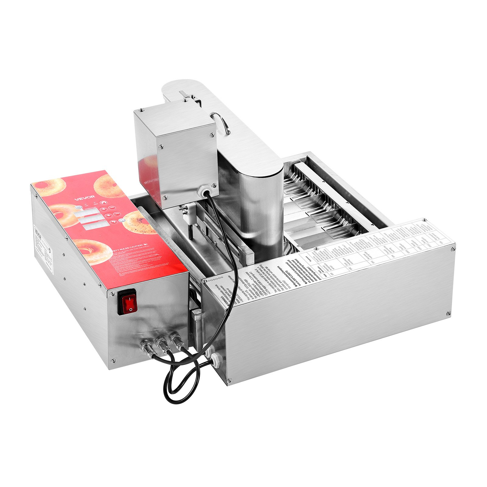 Commercial Automatic Donut Machine, 6-Row Electric Doughnut Maker 360/hr