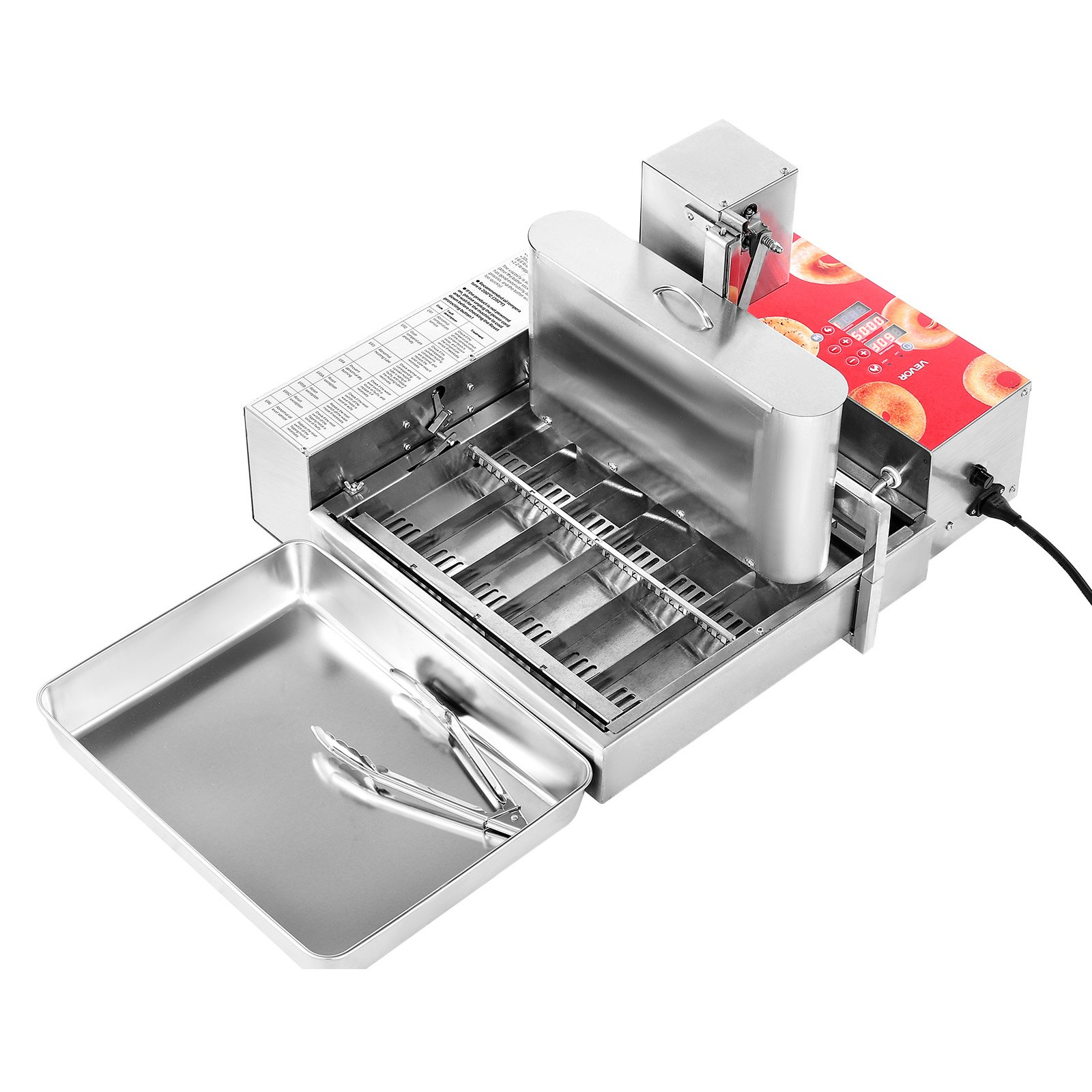 Commercial Automatic Donut Machine, 6-Row Electric Doughnut Maker 360/hr