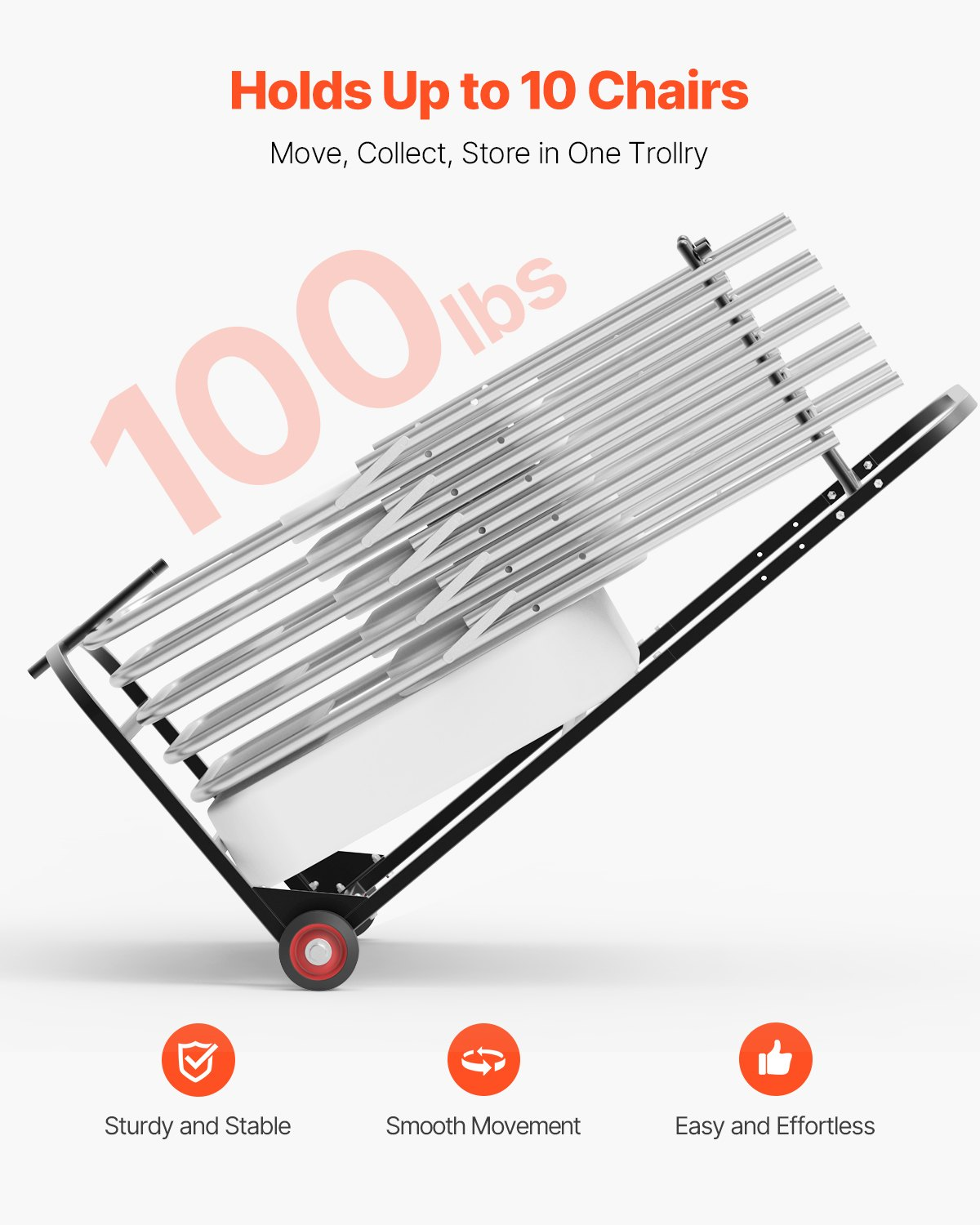 Folding Chair Rack, 100 LBS Capacity, Matte Black