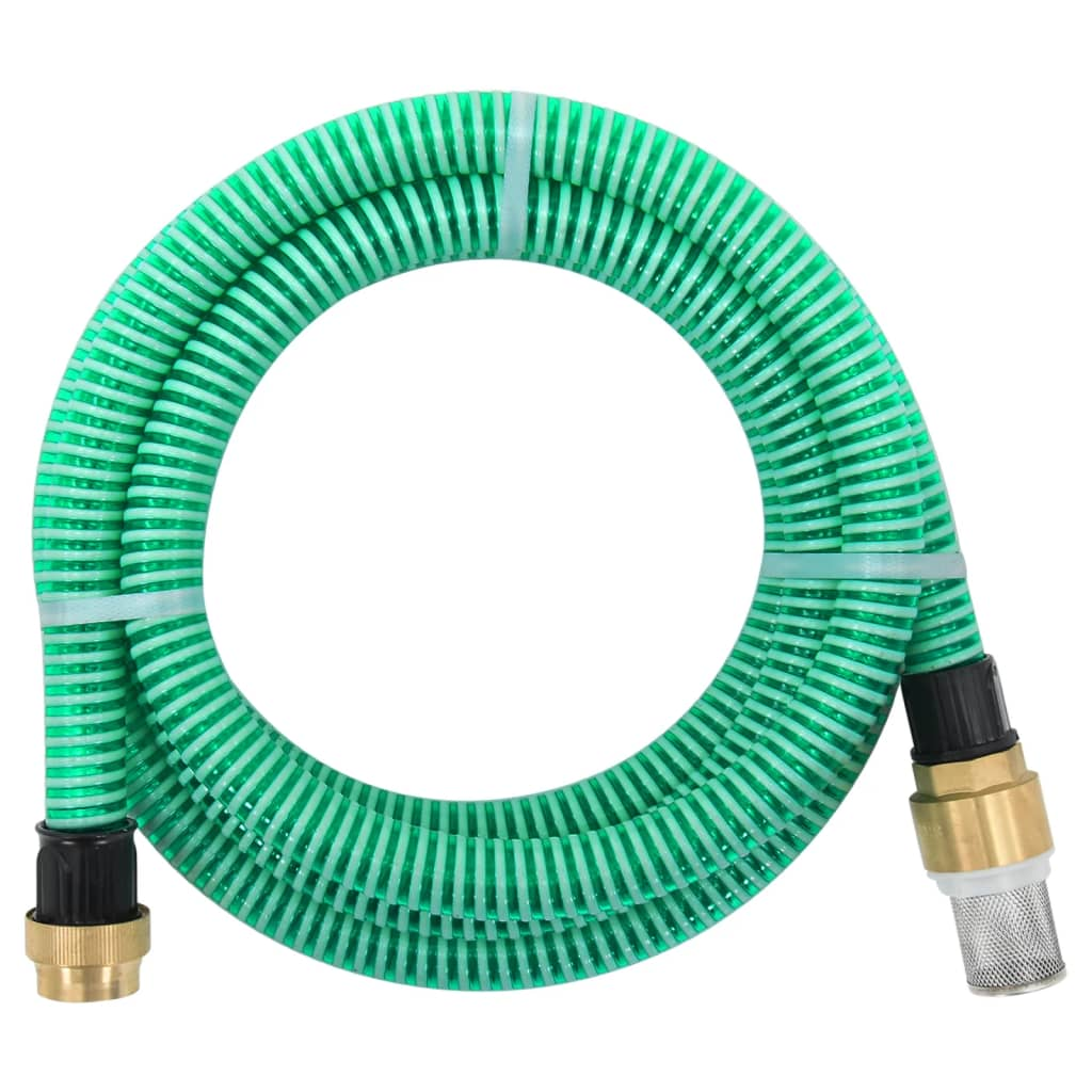 vidaXL Suction Hose Green PVC, Brass 49.2 ft Durable Garden Hose - Picture 1 of 7