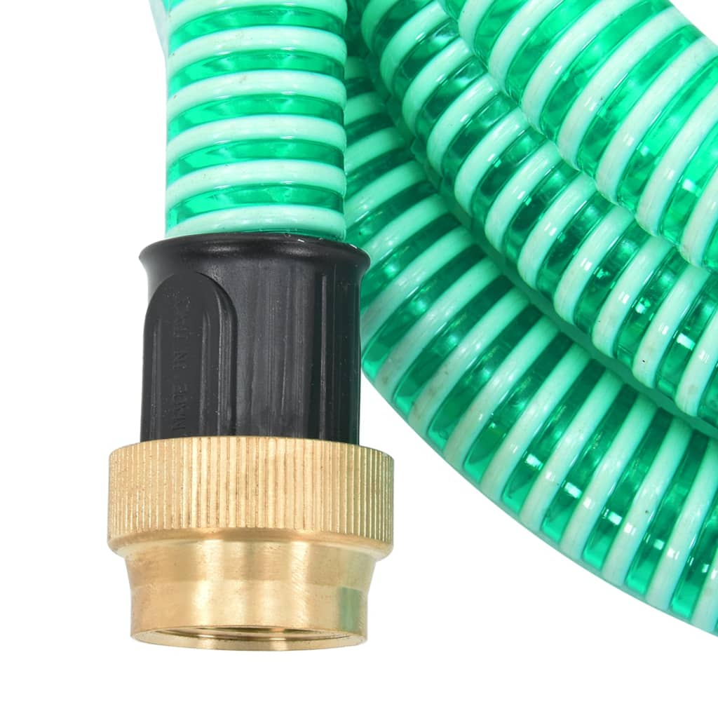 vidaXL Suction Hose Green PVC, Brass 49.2 ft Durable Garden Hose - Picture 4 of 7