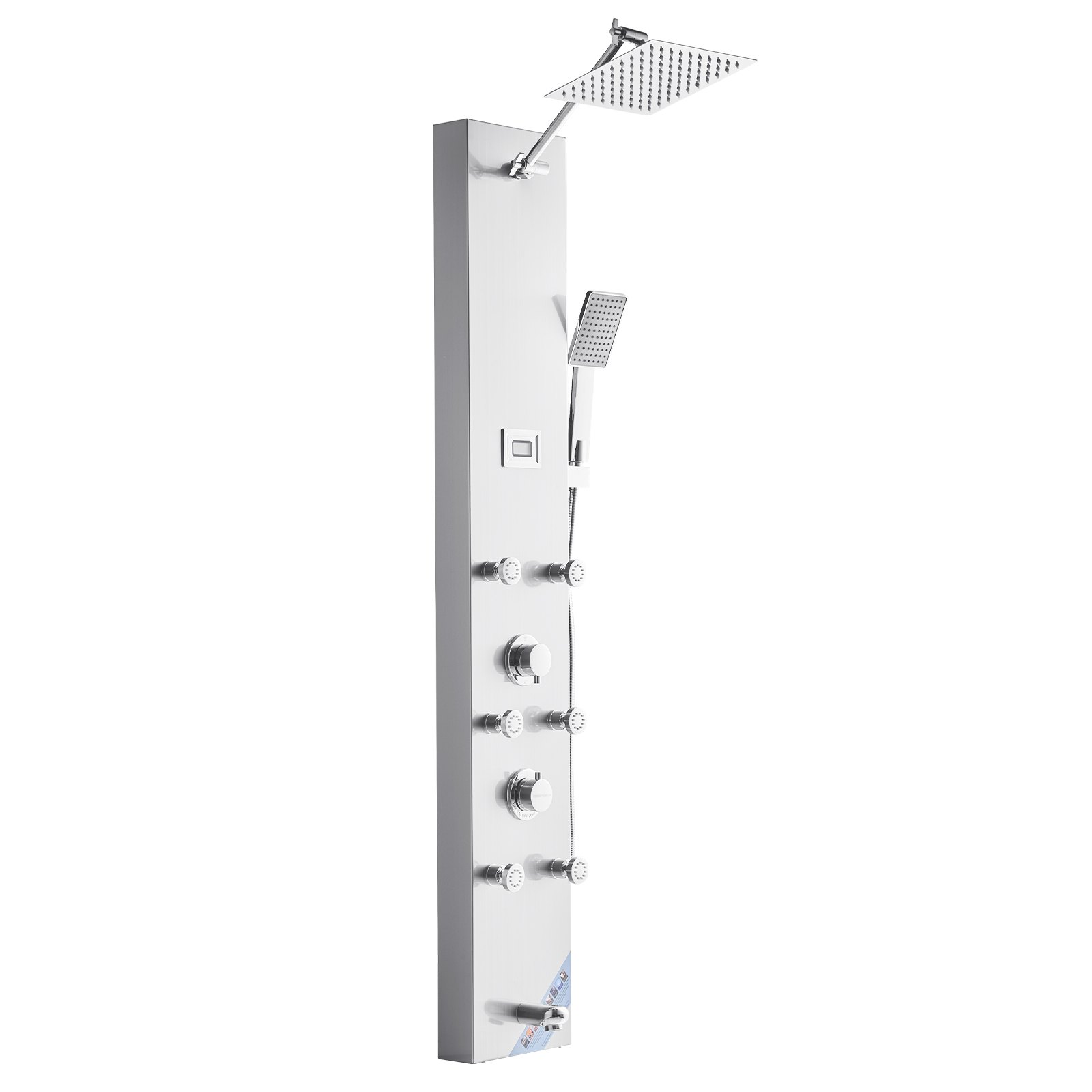 Shower Panel Tower System Stainless Steel Column Rainfall Head Massage Jet 4Mode