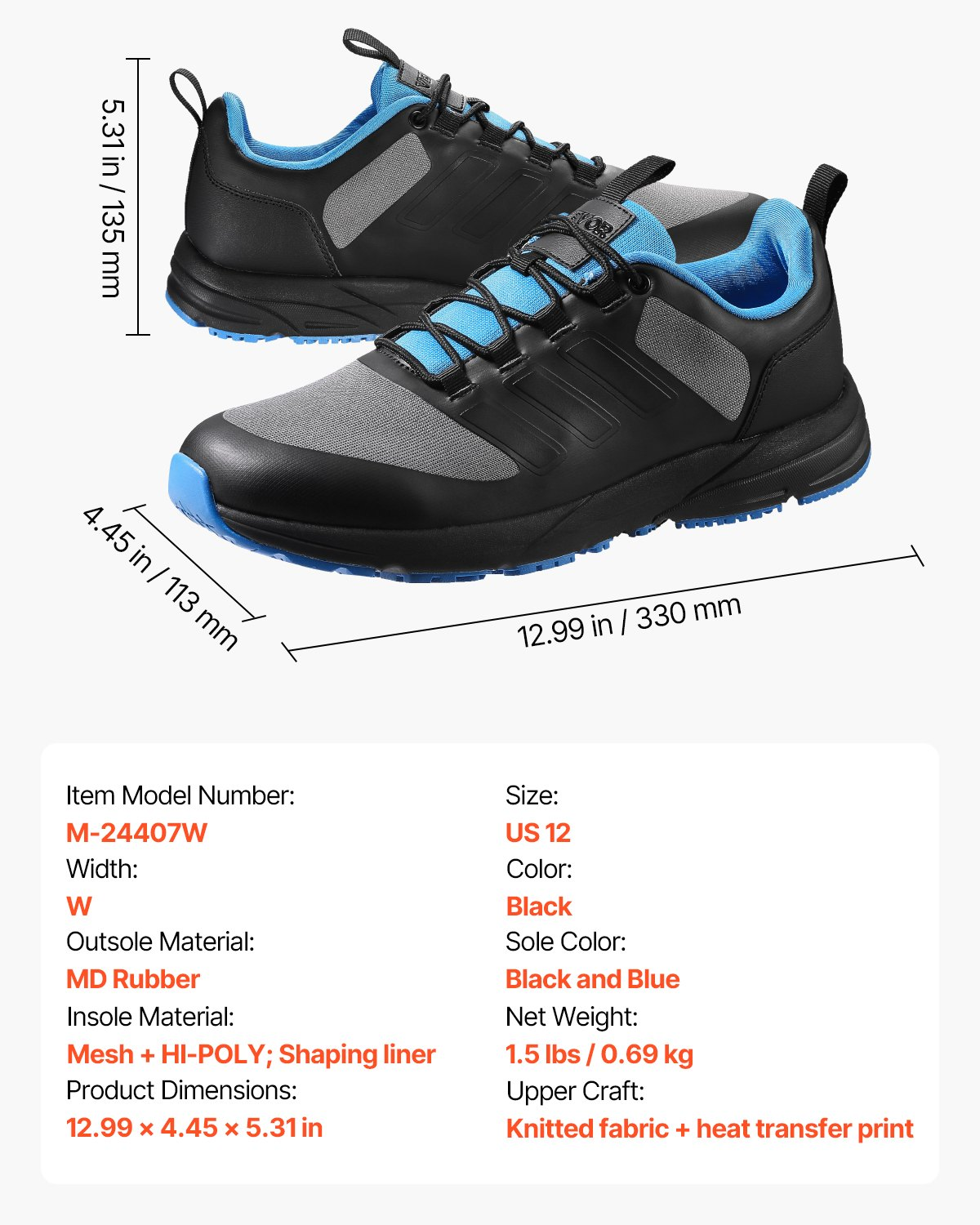 Cross Trainingsschuhe W Weite Sneaker US Größe 12 Weite Spitze Karton Schuhe Schwarz - Bild 6 von 10