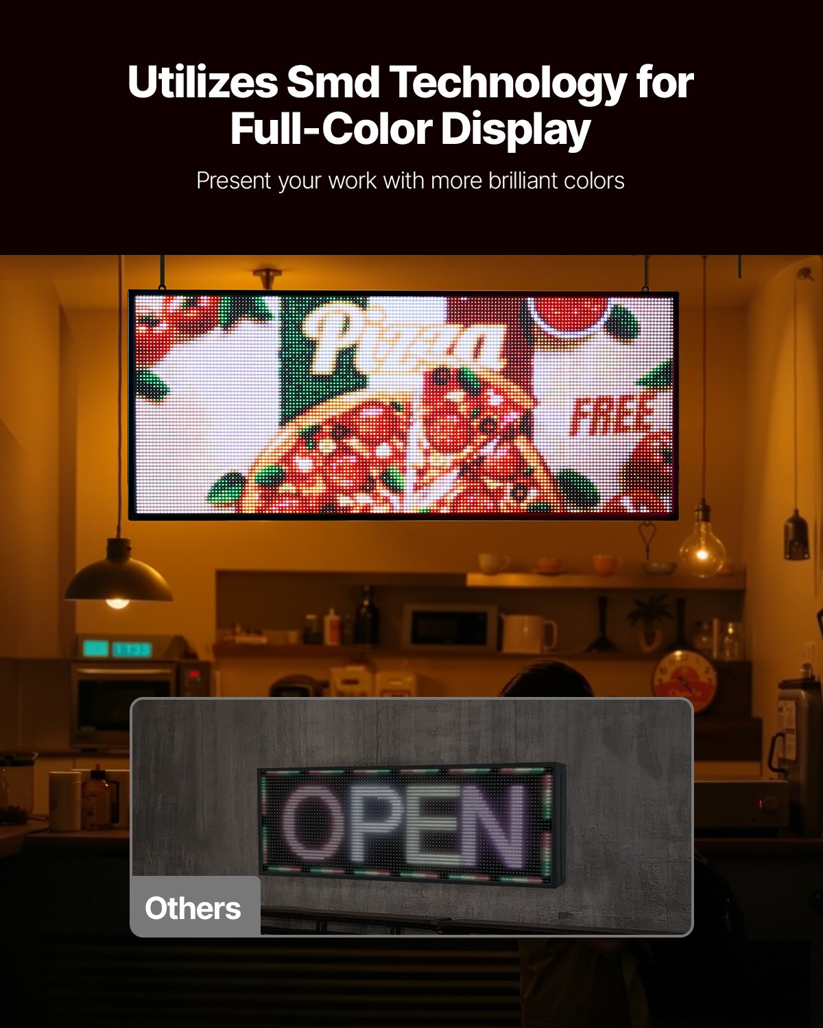 40×18 in Programmable LED Sign Digital Scrolling Display Board P6 Full-color