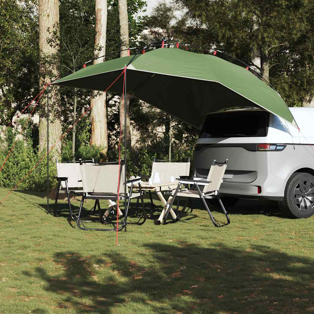 vidaXL Car Tent Green Waterproof - Picture 3 of 12