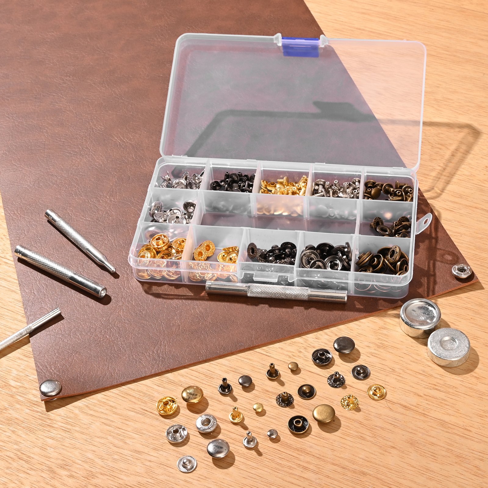 Leather Working Tools Kit 61 PCS Engraving Punching Stamping Sewing Tools