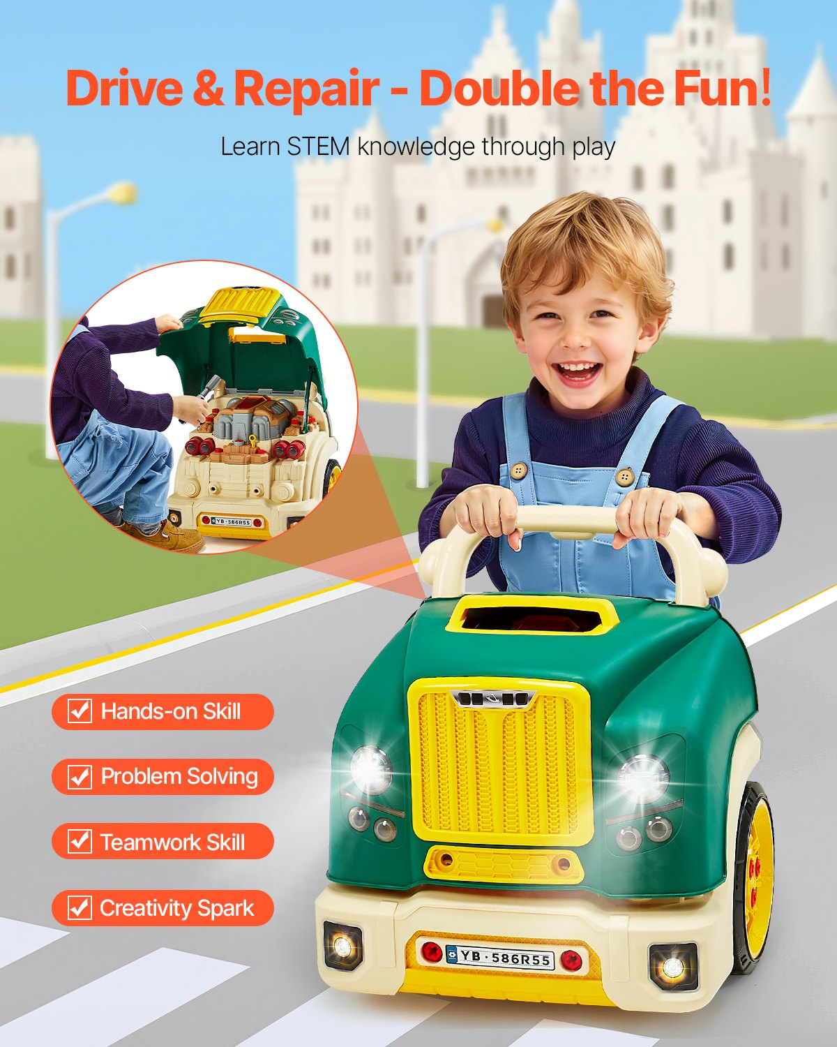 Repair Set With Removable Parts, Green