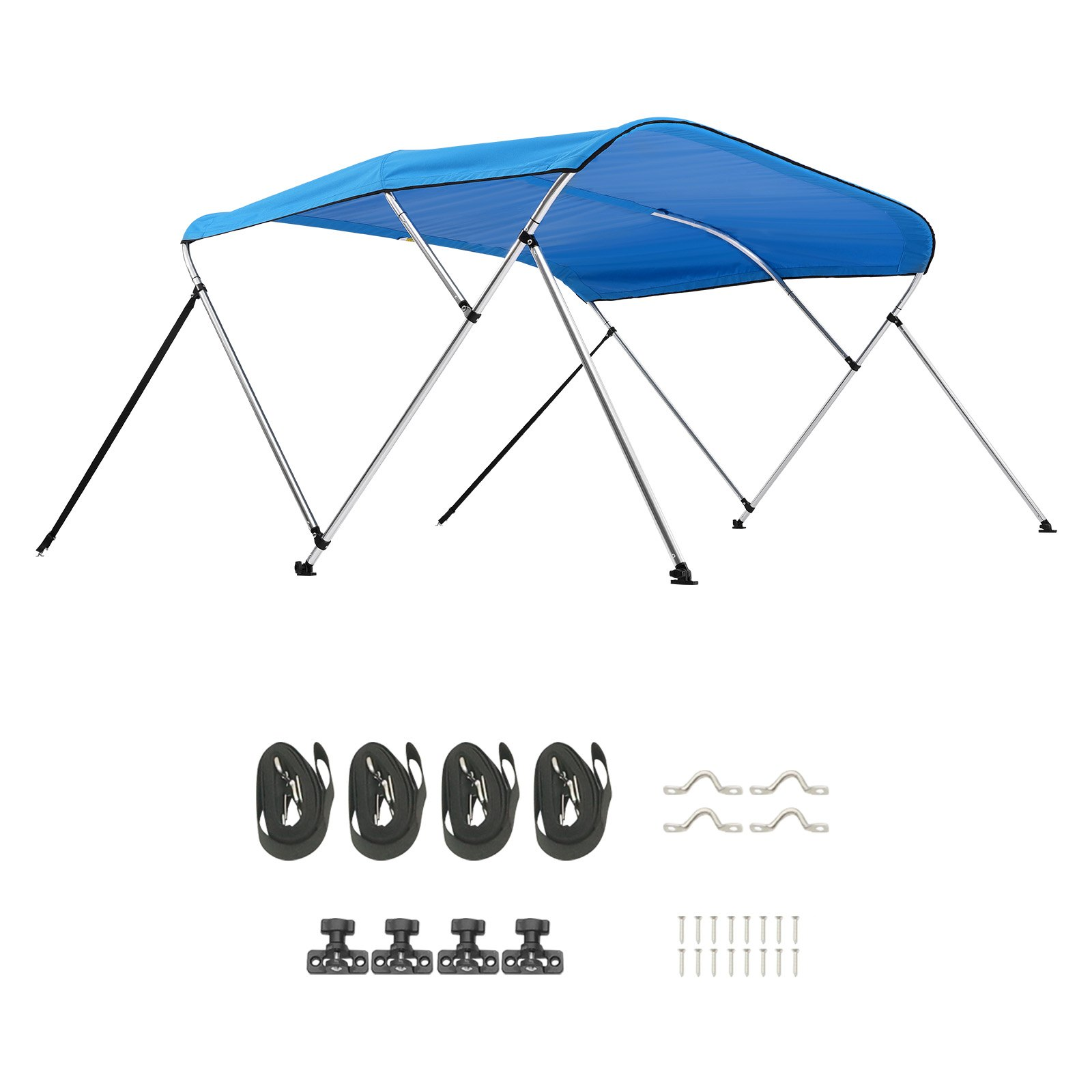 3 Bow Boat Bimini Tops 6 ft Long 600D Polyester Awning Canopy Pacific Blue