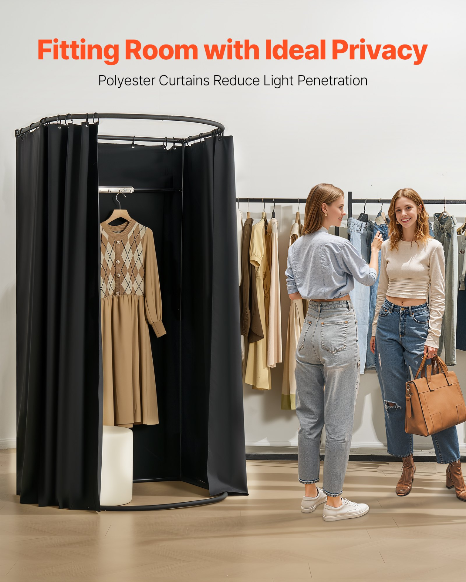 Fitting Room, Tailor’s Store & Outdoor Activity 39 x 37 x 79 in (Black)