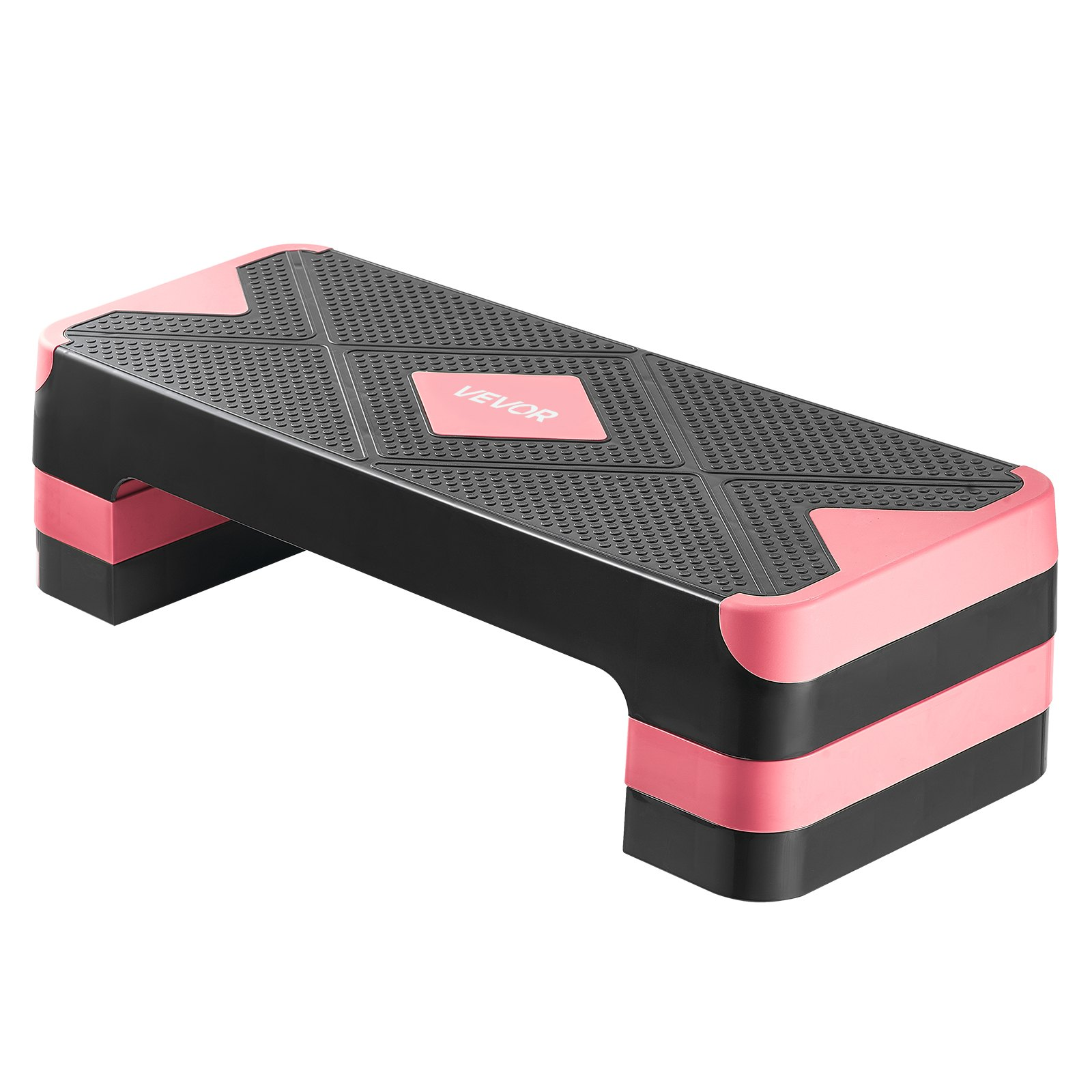 28" Aerobic Step Platform Adjustable Fitness Stepper w/4 Risers Red