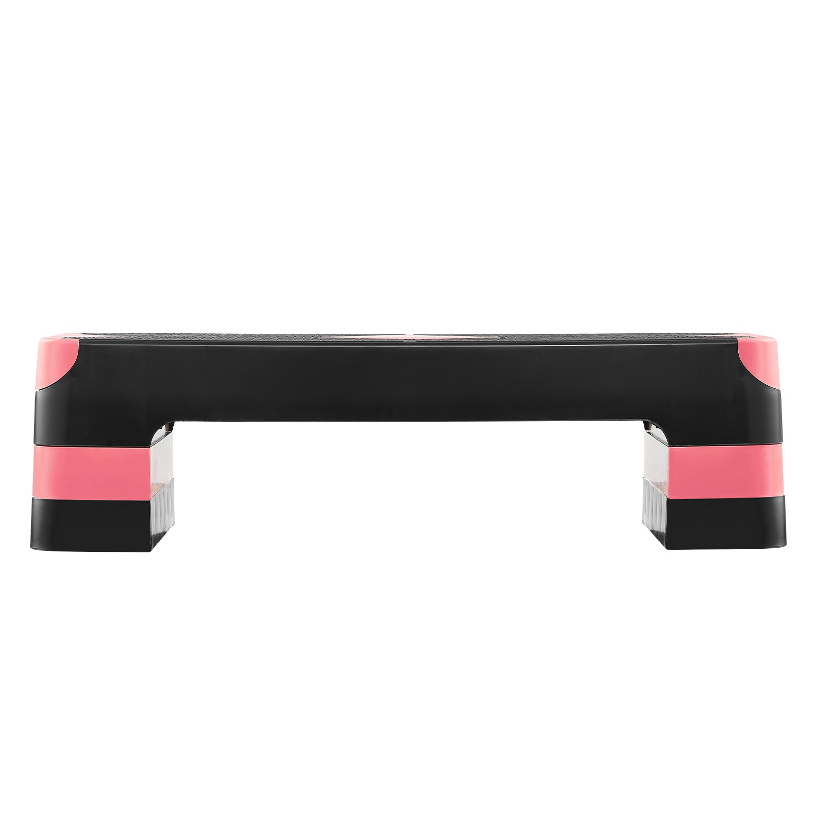 28" Aerobic Step Platform Adjustable Fitness Stepper w/4 Risers Red