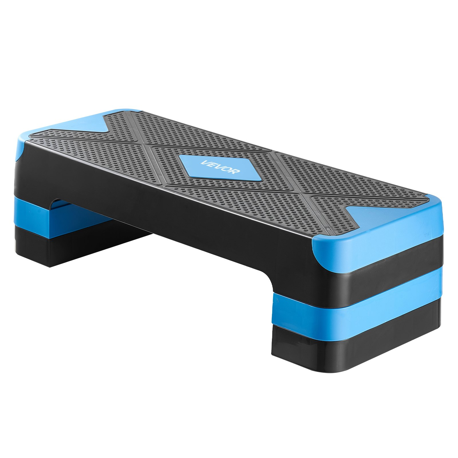 28" Aerobic Step Platform Adjustable Workout Stepper w/4 Risers Blue