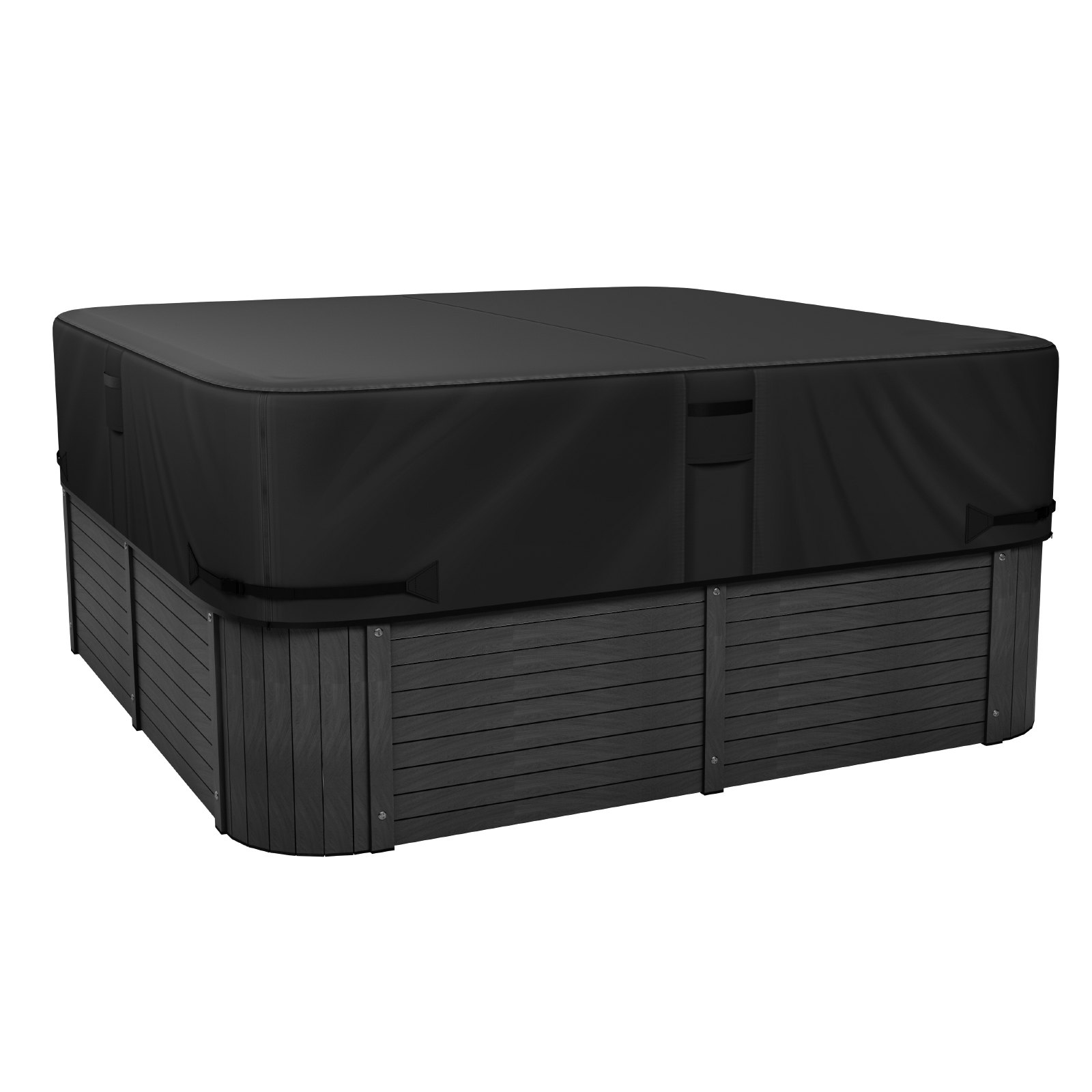 Outdoor Hot Tub Cover 95 x 95 x 20 Inch Weatherproof and Waterproof Black - Picture 9 of 10