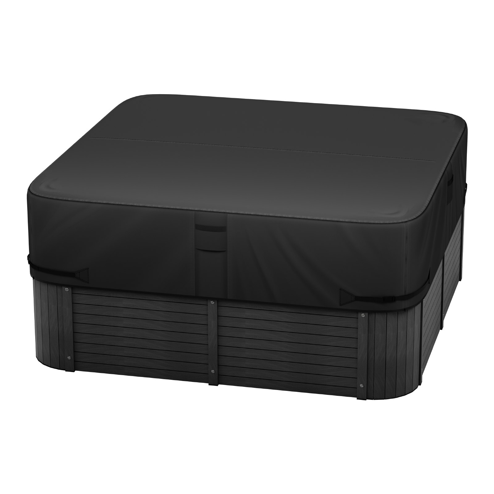 Outdoor Hot Tub Cover 95 x 95 x 20 Inch Weatherproof and Waterproof Black - Picture 10 of 10