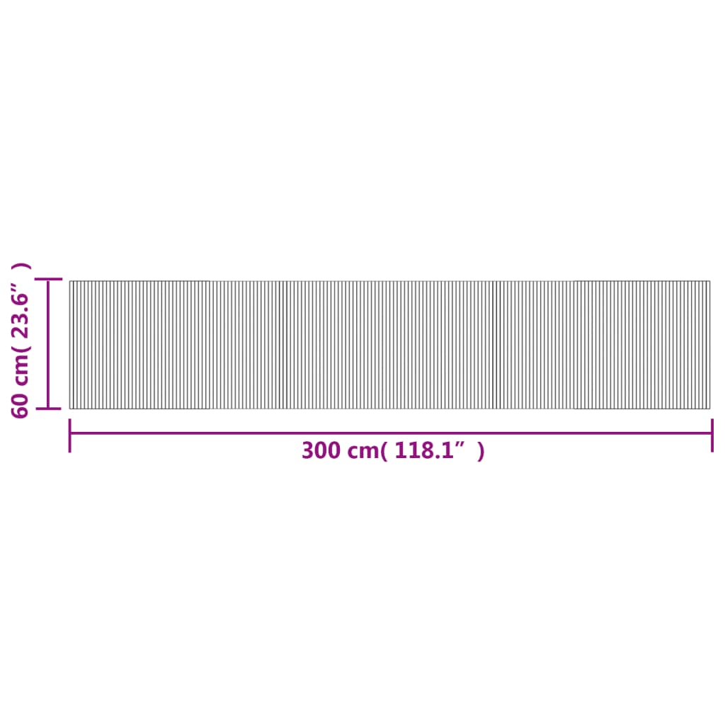 vidaXL Rug Brown Bamboo, Polypropylene 23.6x118.1 in Non-slip Rug - Picture 8 of 8