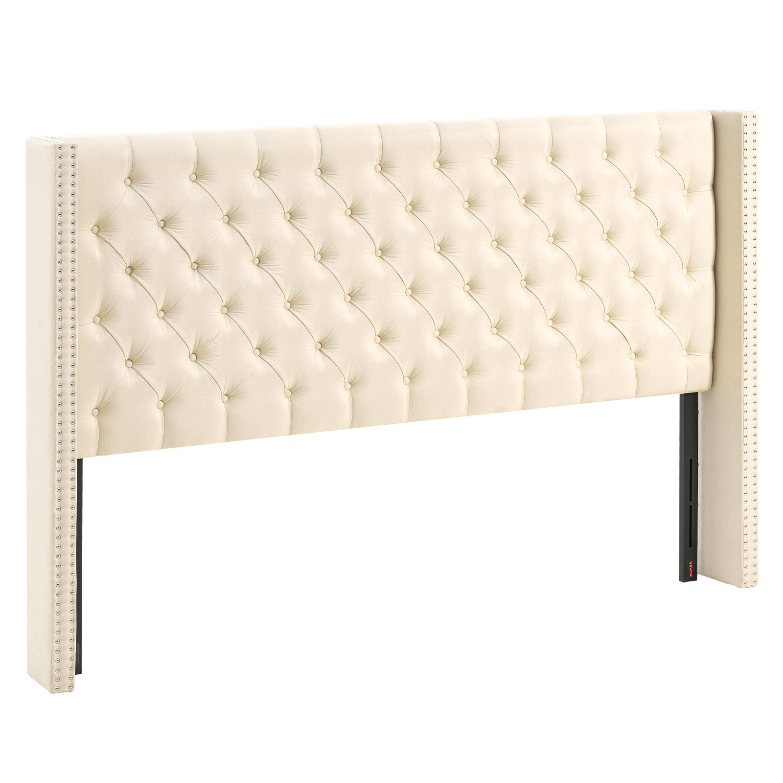 Headboard for King Size Bed with Adjustable Height Sponge & Fabric Cream