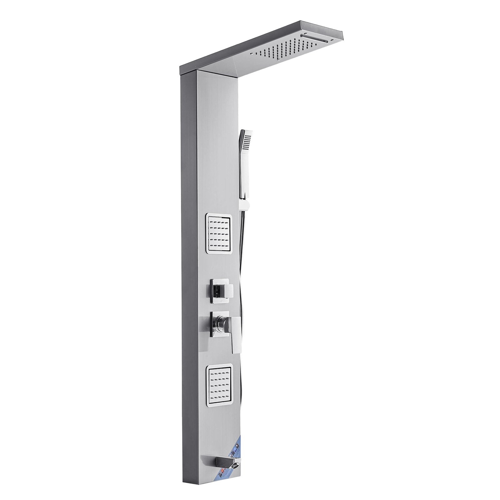 Shower Panel Tower System Stainless Steel Column Rainfall Head Massage Jet 5Mode