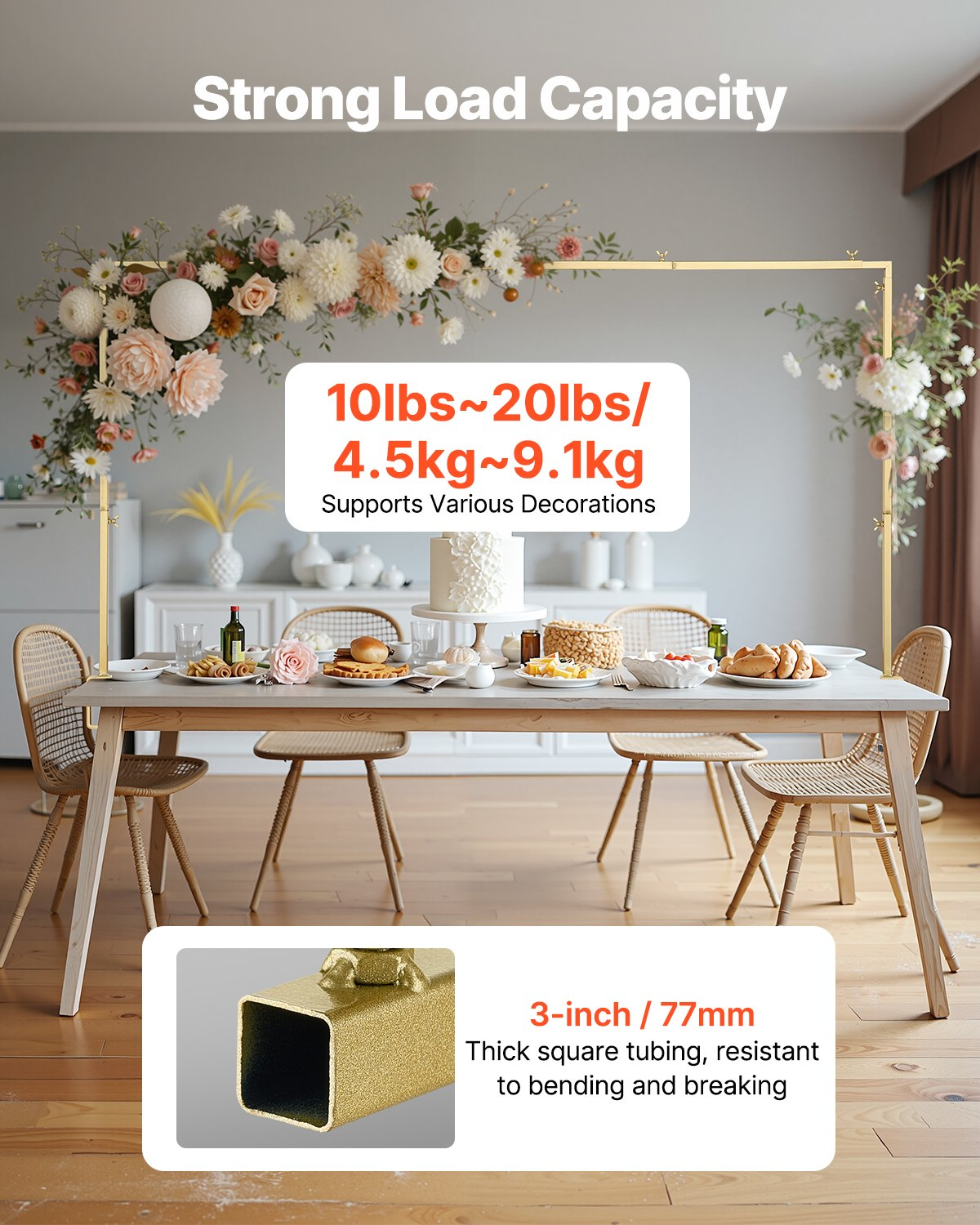 Sobre la Mesa Soporte de Varilla con Abrazadera Fiesta Arco Marco Decoración 28"-98" L Ajustable - Imagen 1 de 10