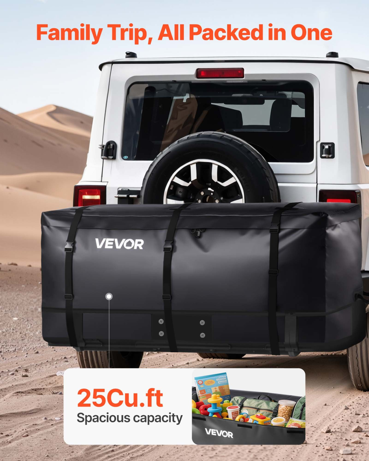 Hitch Cargo Carrier Bag, Suitable for Car SUV Vans Hitch Basket