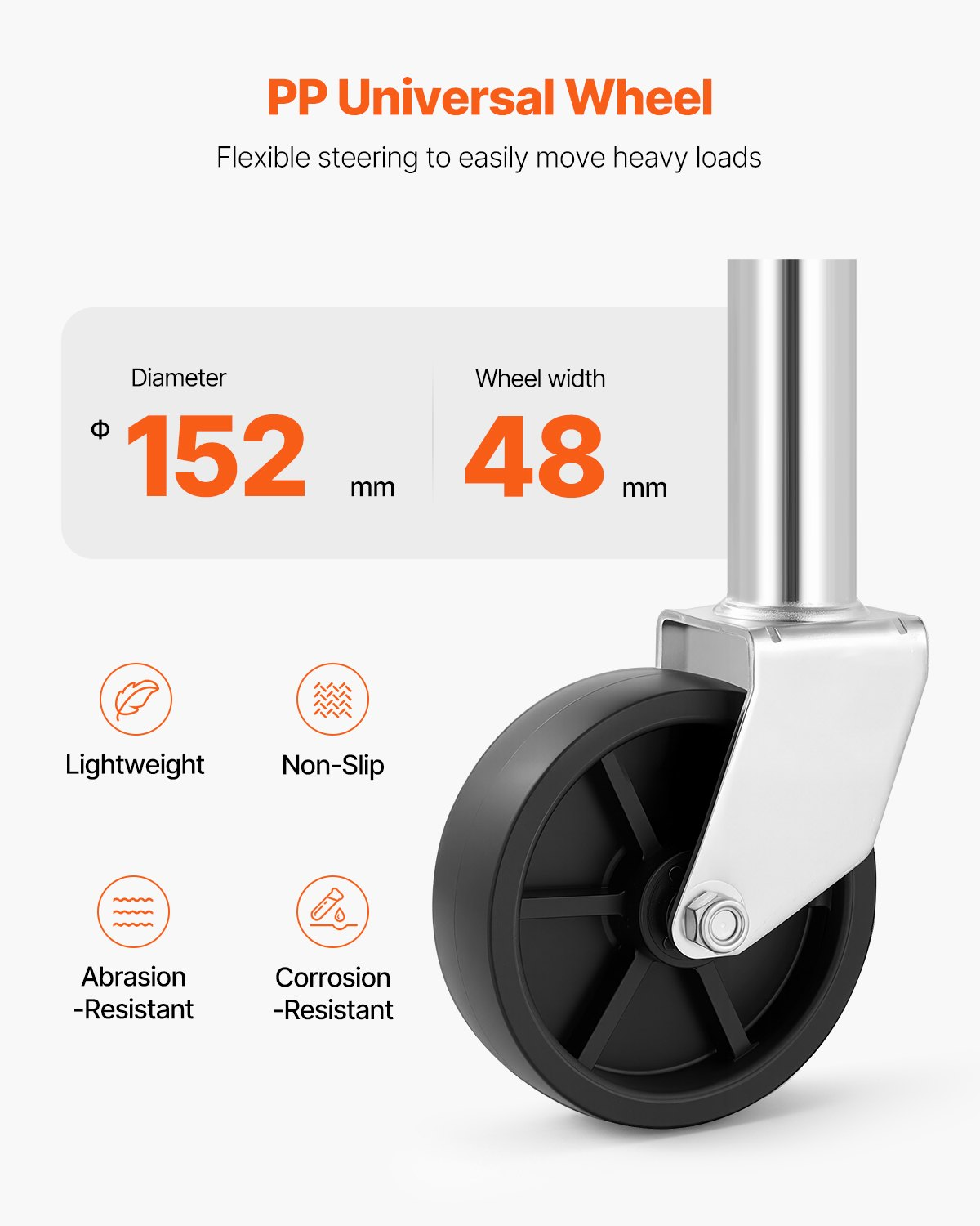 Trailer Jack with Wheel, 1000 lbs Load Capacity, Utility Trailers