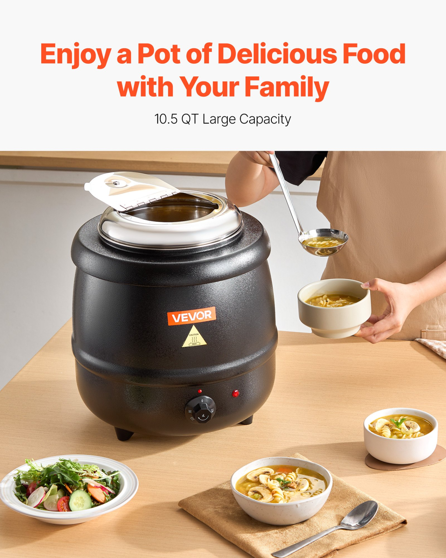 Electric Soup Warmer, Black