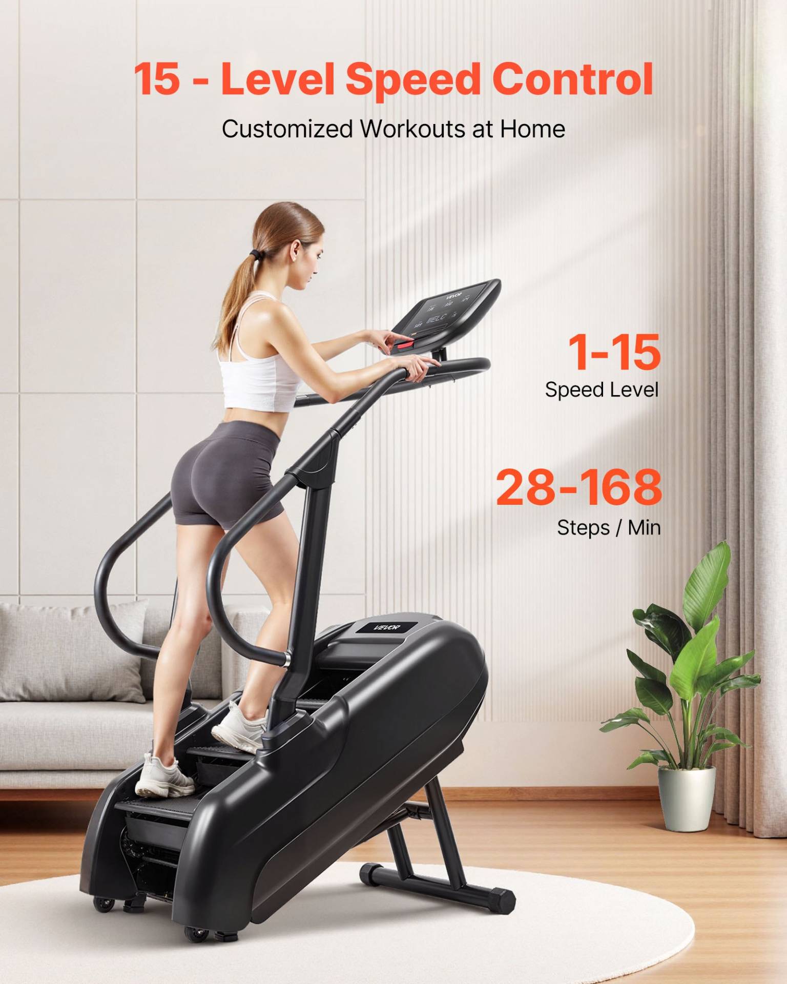 Stair Stepper Machine Stepmill Climber LED Display 330LB 15 Speed Levels