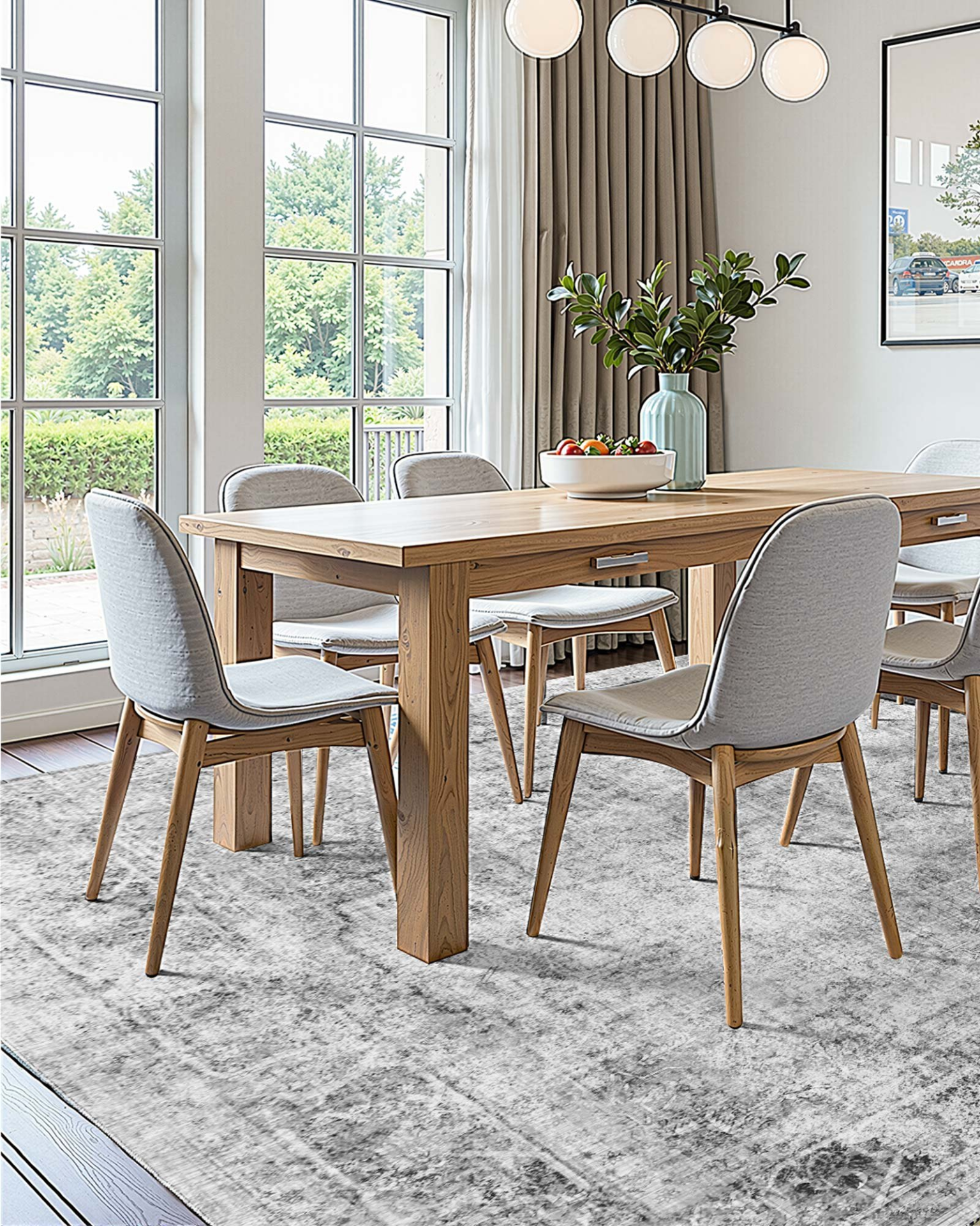 Großflächenteppich 6 x 9 Fuß rutschfeste und reißfeste Fußmatte böhmisch grau - Bild 4 von 10