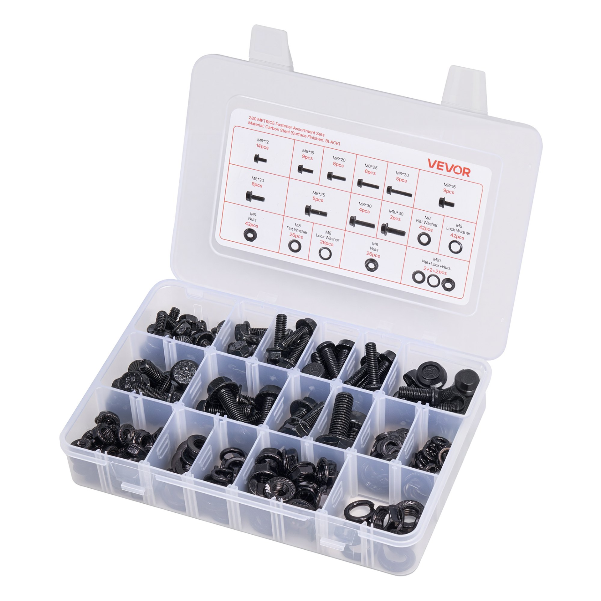 280 Pcs Bolts and Nuts Assortment Kit, with Case