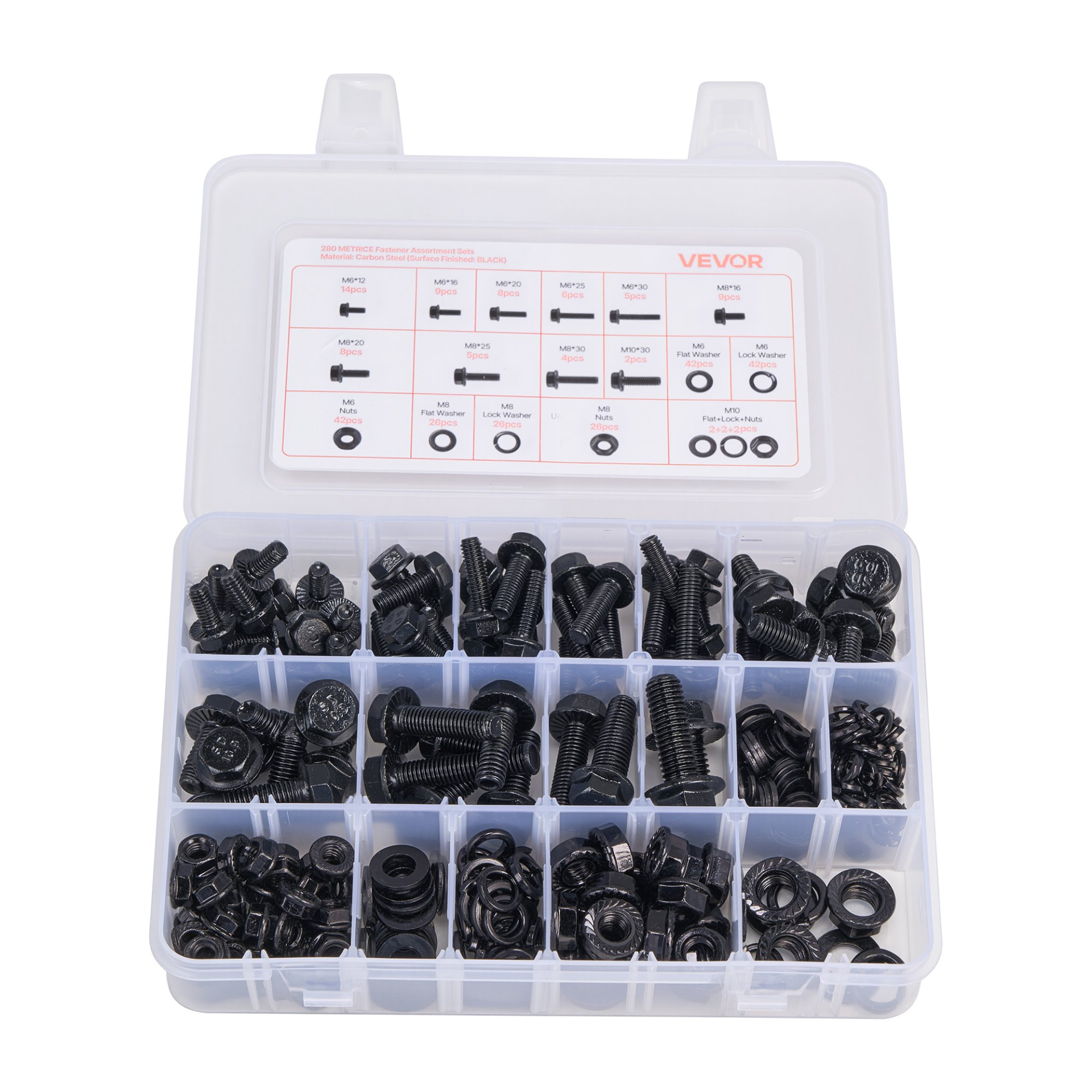 280 Pcs Bolts and Nuts Assortment Kit, with Case