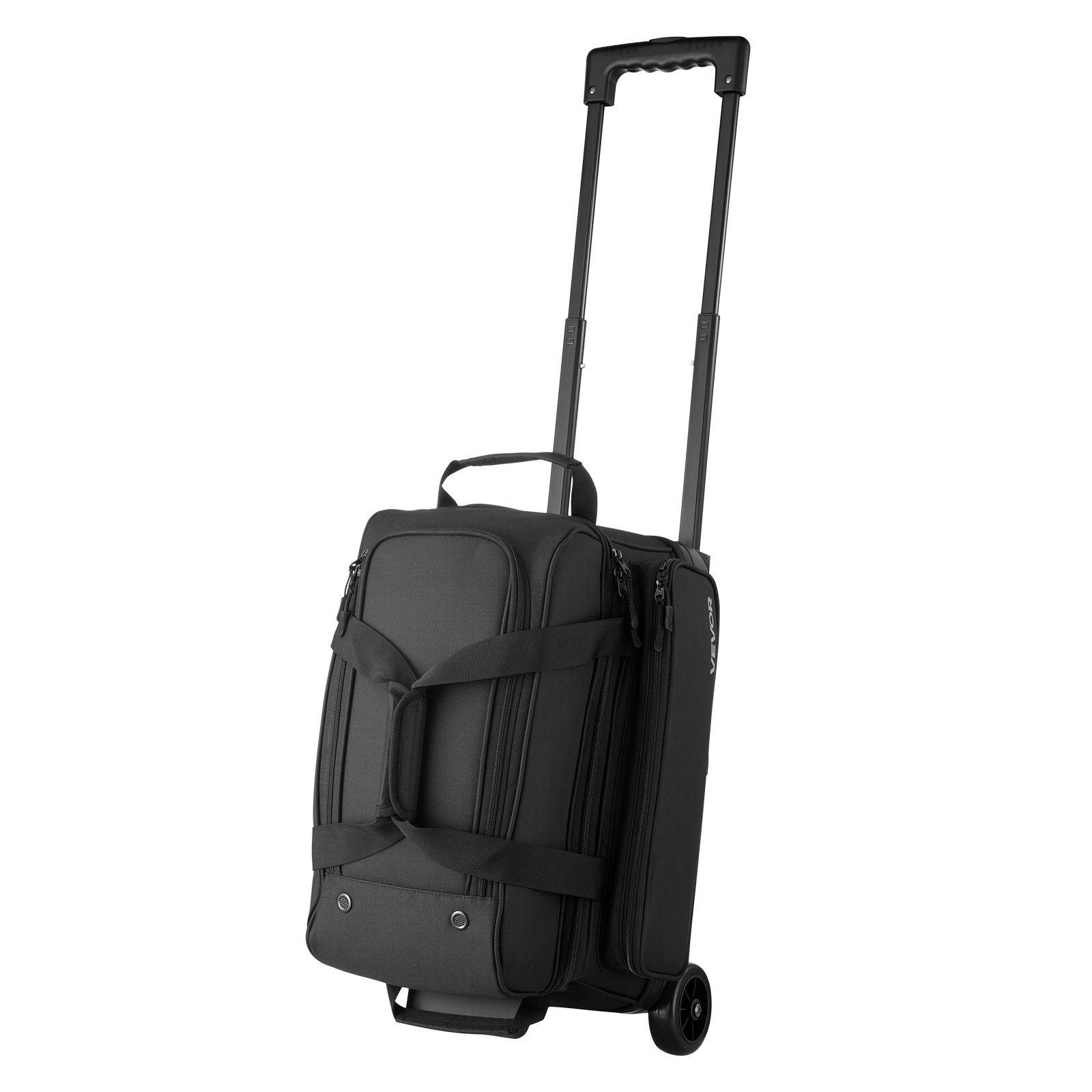 2 Ball Bowling Bag with Wheels Double Roller Bowling Bag with Shoe Compartment