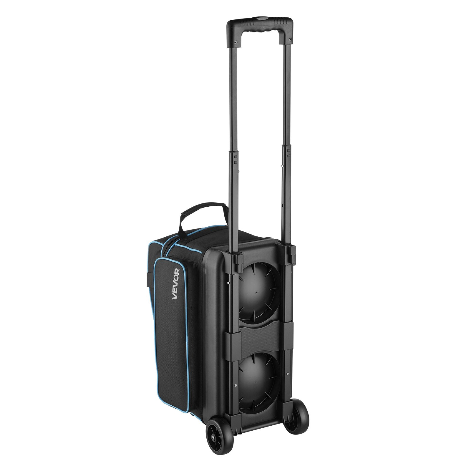 2 Ball Double Roller Bowling Bag w/Wheels Shoe Compartment Size 16 Handle