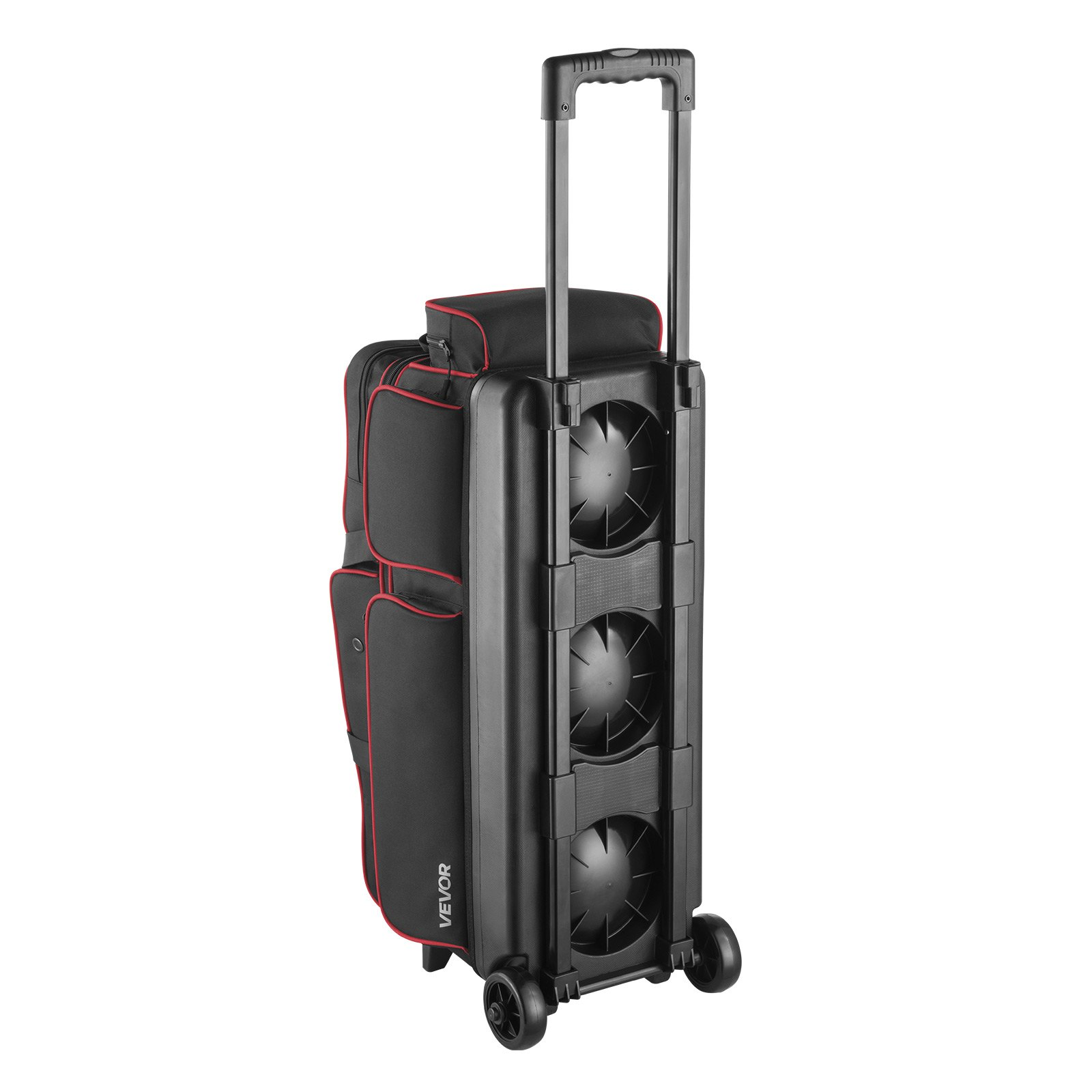 3 Ball Bowling Bag with Wheels Double Roller Bowling Bag with Shoe Compart 657