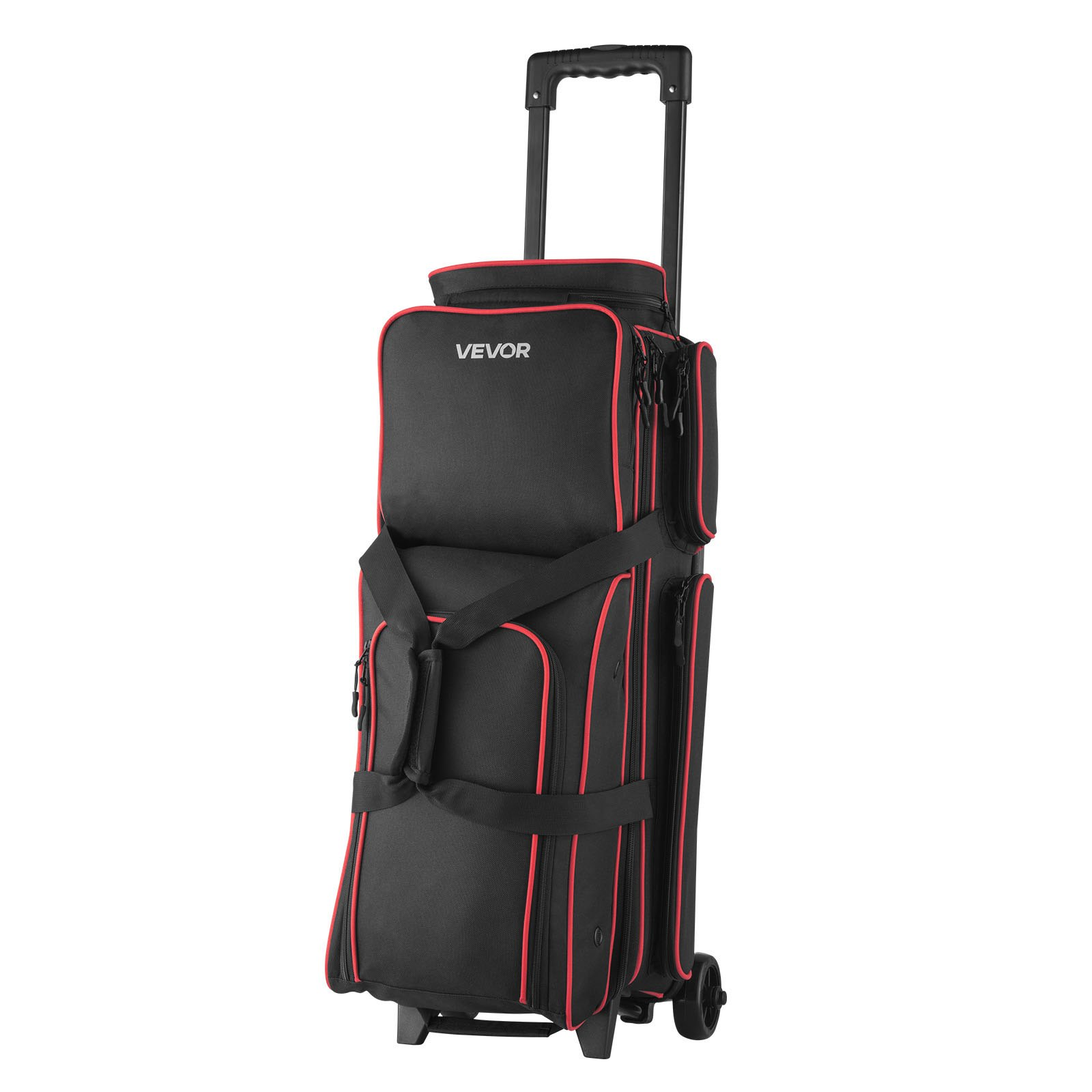 3 Ball Bowling Bag with Wheels Double Roller Bowling Bag with Shoe Compart 657