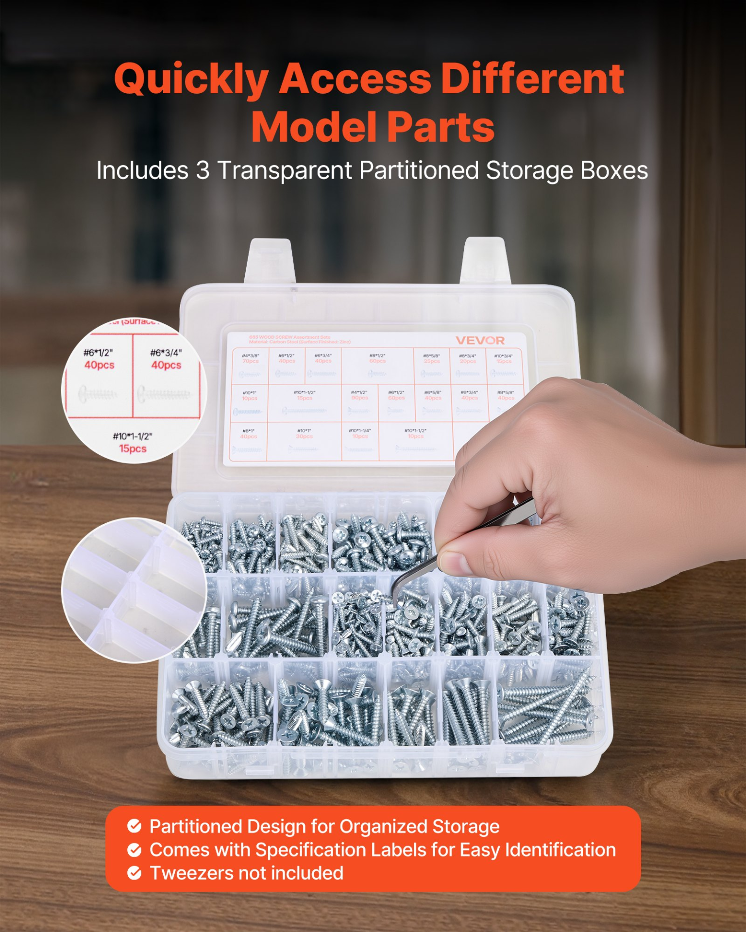 2250 Pcs Bolts and Nuts Assortment Kit, Galvanized White