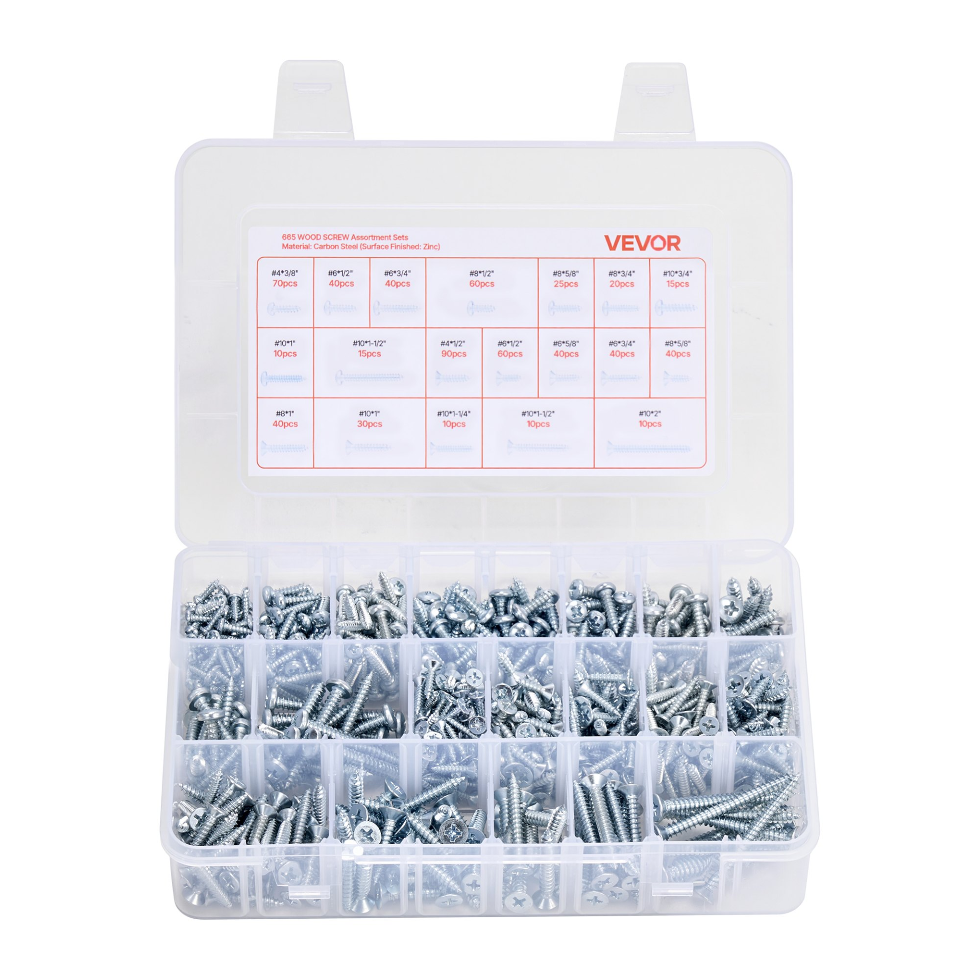 2250 Pcs Bolts and Nuts Assortment Kit, Galvanized White