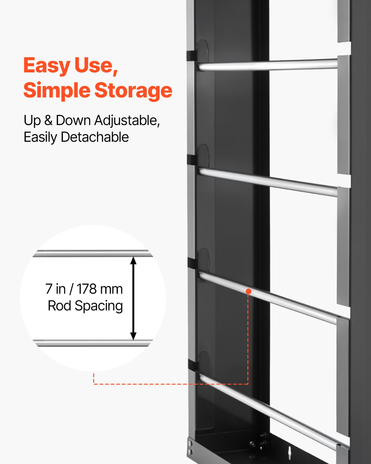 Wire Spool Rack, 4 Adjustable Rods, for Electrical Industrial Retail Use