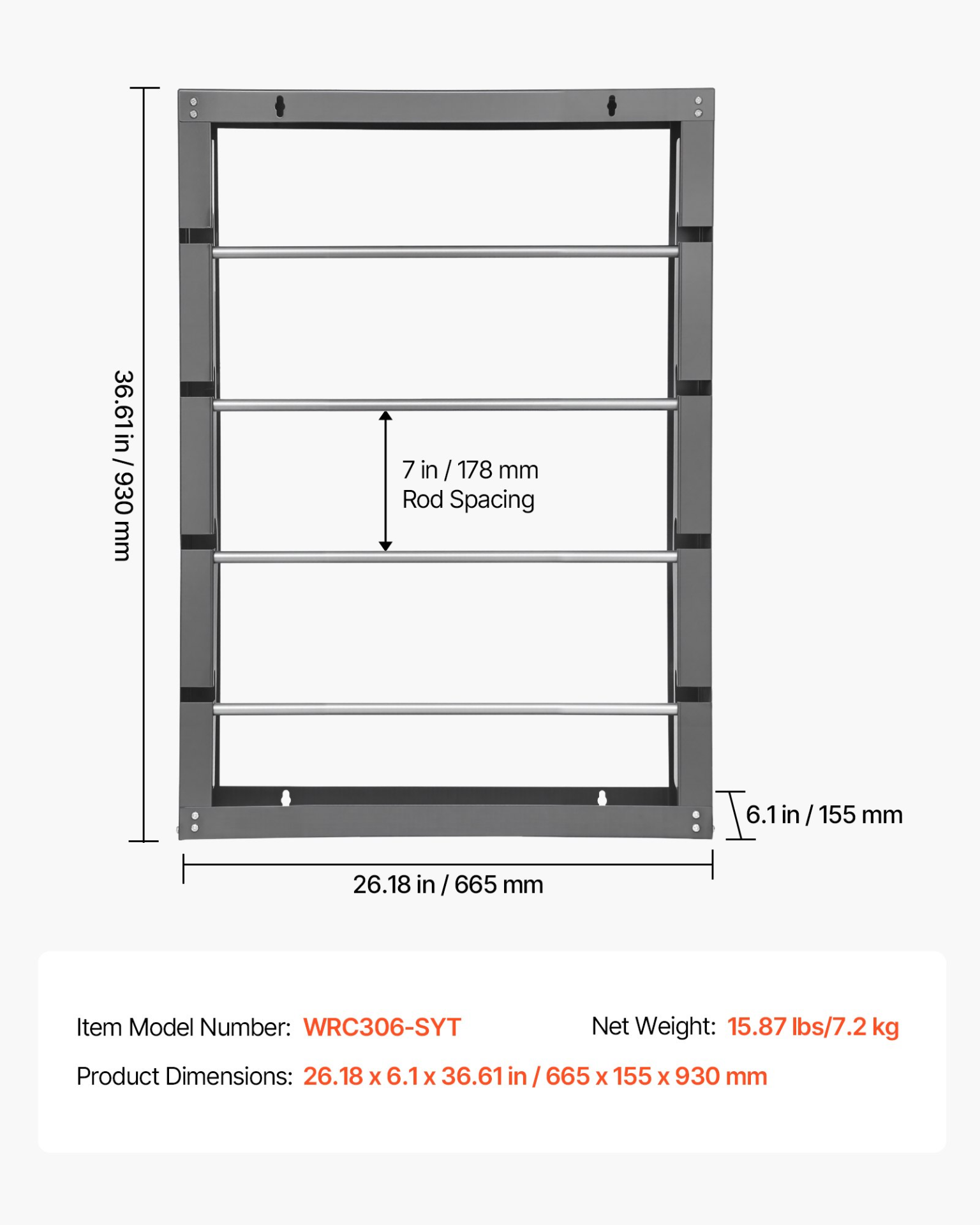 Wire Spool Rack, 4 Adjustable Rods, for Electrical Industrial Retail Use