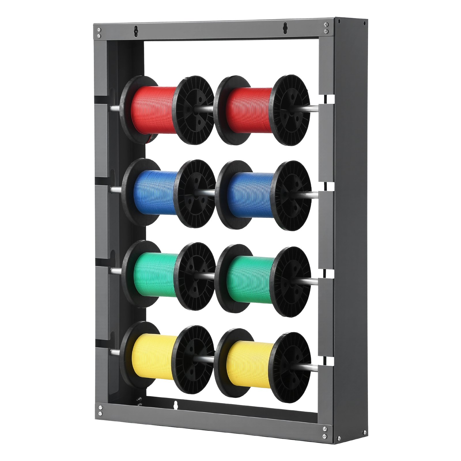 Wire Spool Rack, 4 Adjustable Rods, for Electrical Industrial Retail Use