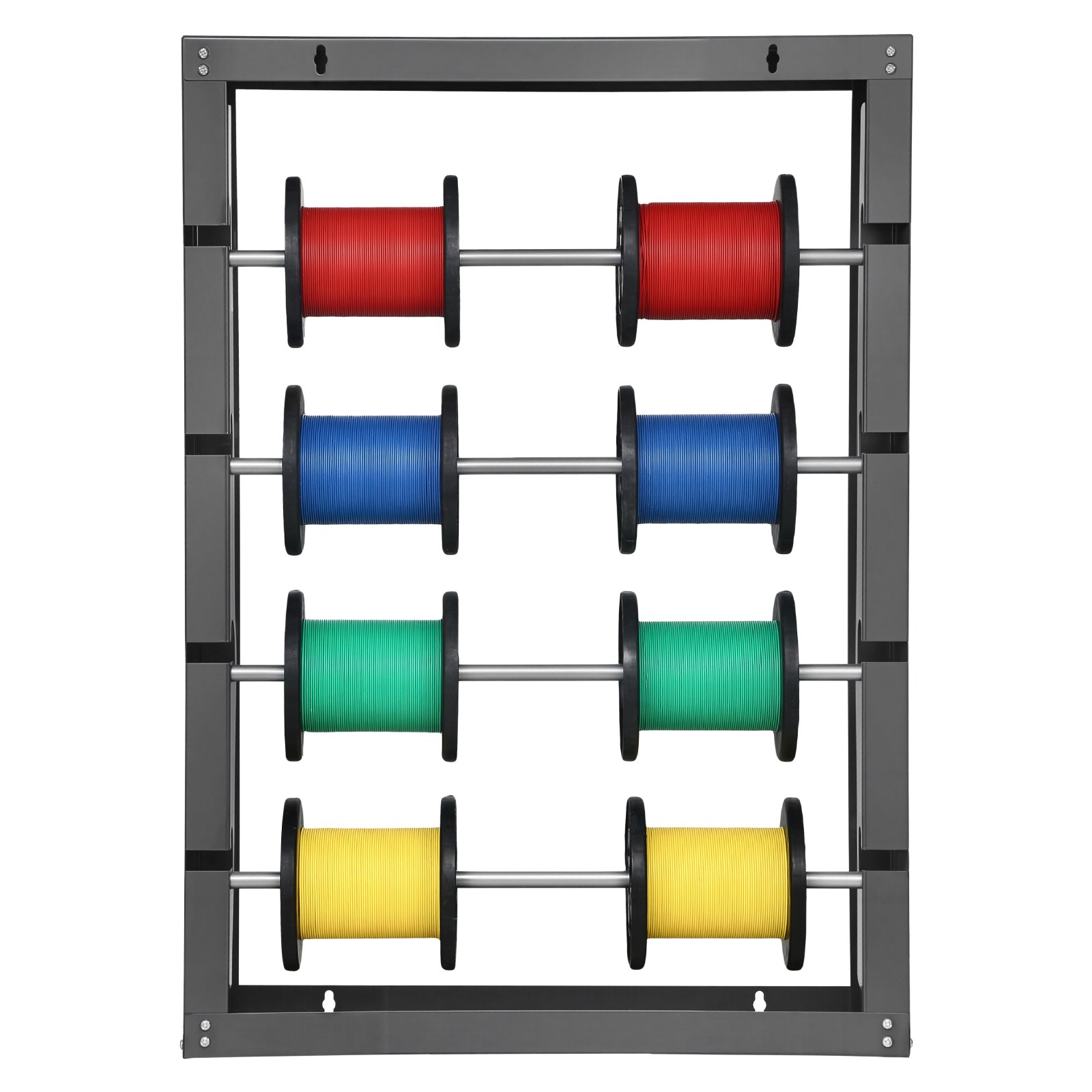 Wire Spool Rack, 4 Adjustable Rods, for Electrical Industrial Retail Use