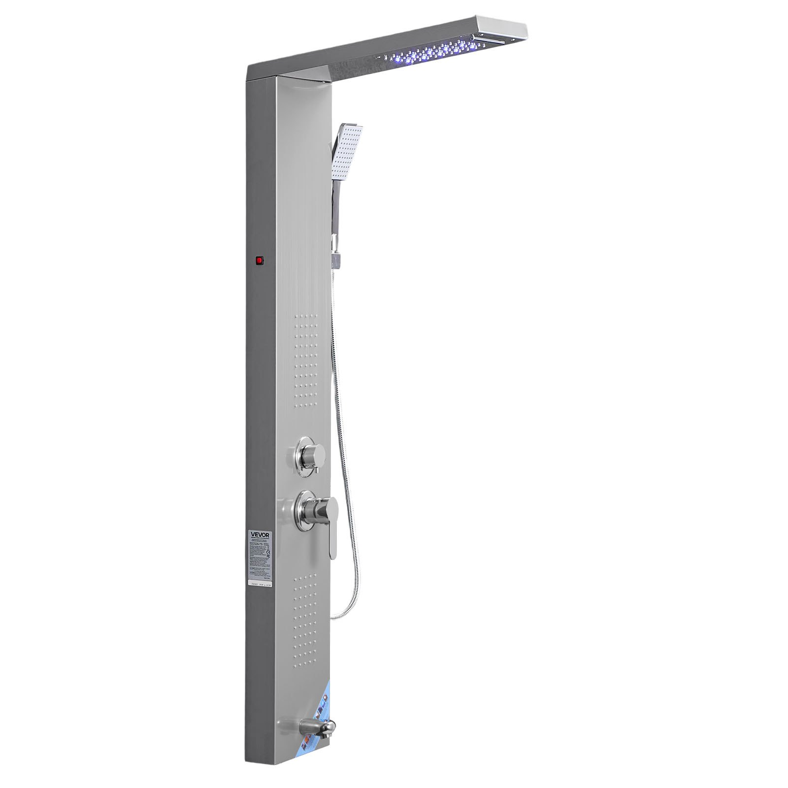 Shower Panel Tower System Stainless Steel Column Rainfall Waterfall Head 5 Modes