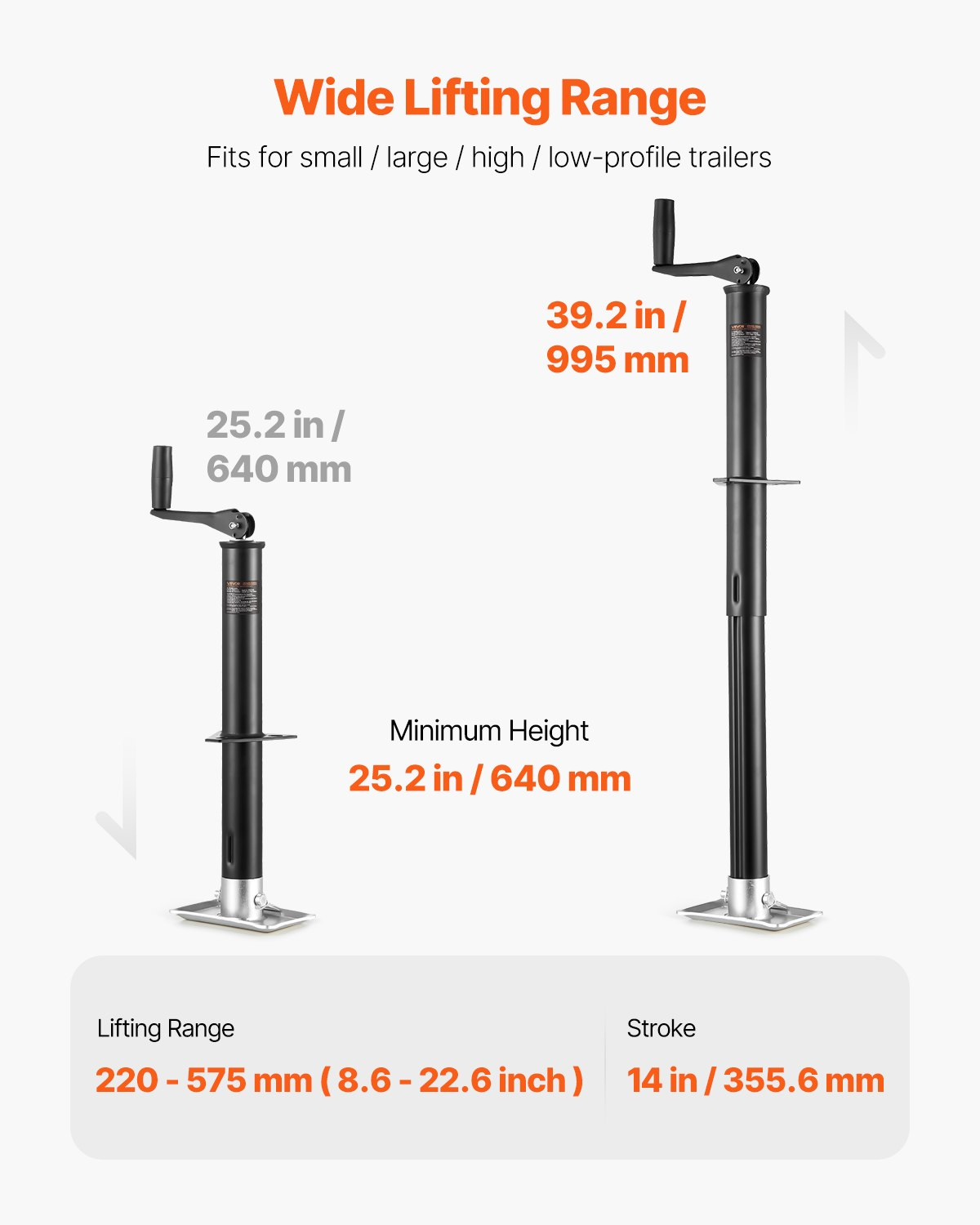 A-Frame Trailer Jack, 2000 lbs Dynamic Load Capacity, Yacht Trailers