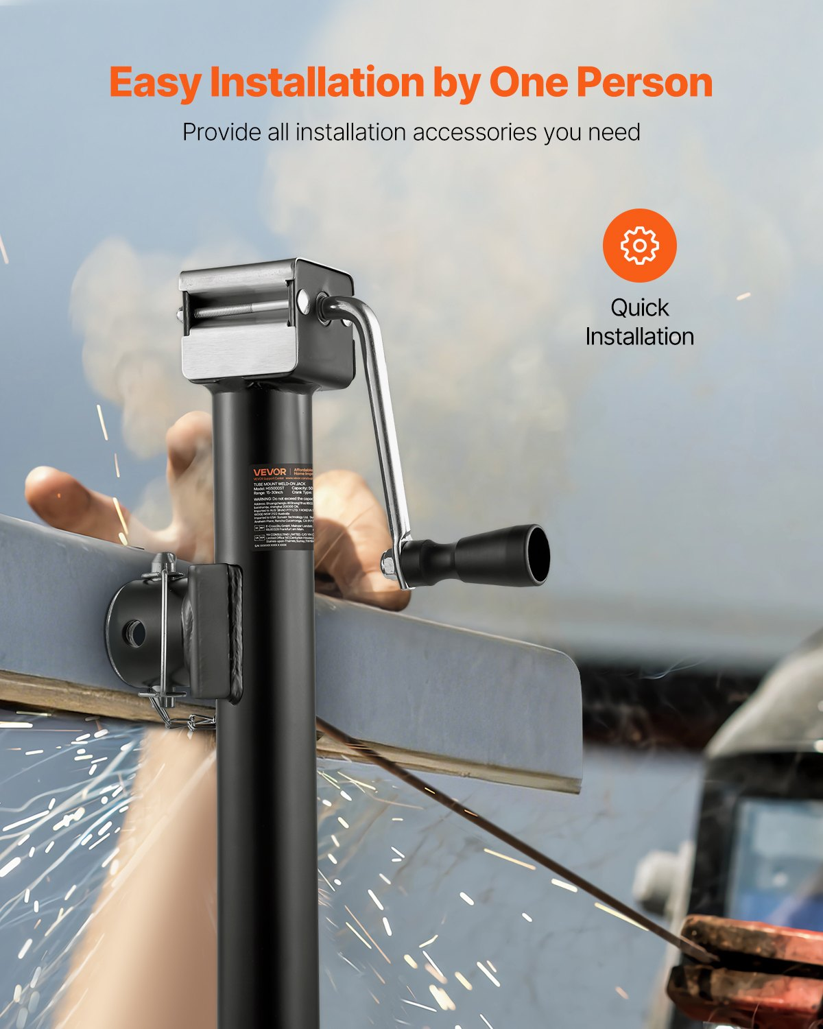 Trailer Jack, 5000 lbs Dynamic Load Capacity, Camping and Yacht Trailers